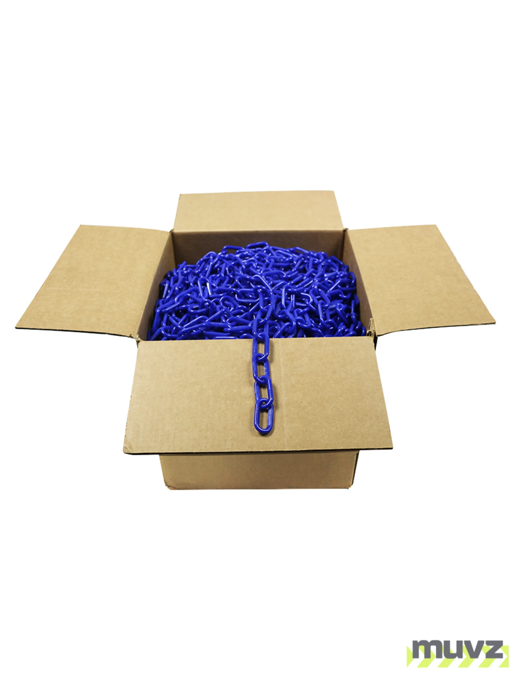 500\u0027 Box of Blue 2\" Link, Standard Plastic Chain