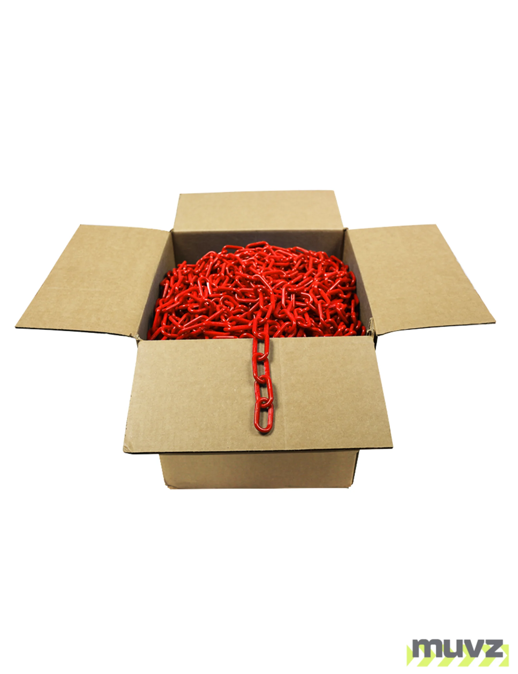 500\u0027 Box of Red 2\" Link, Standard Plastic Chain