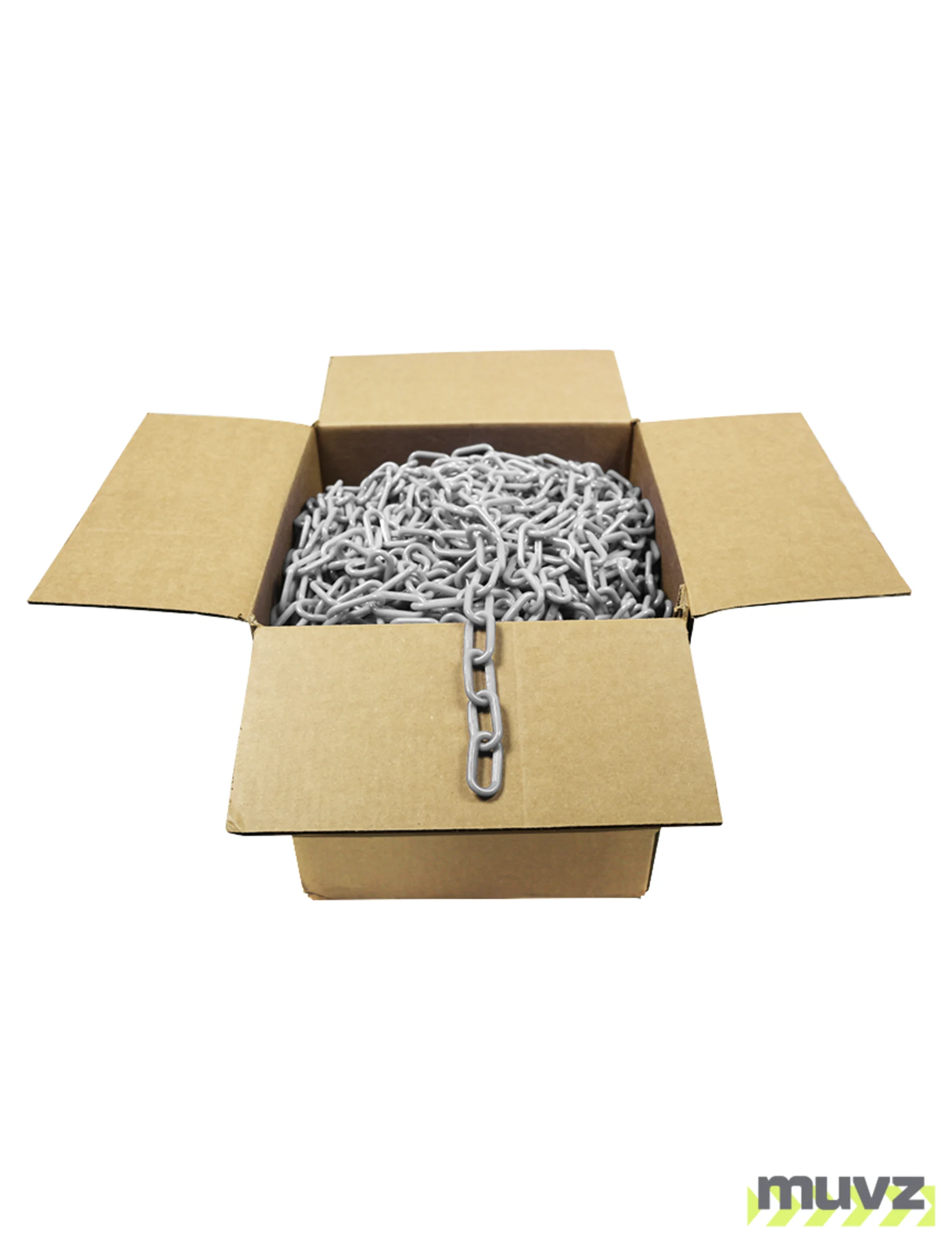 500\u0027 Box of White 2\" Link, Standard Plastic Chain