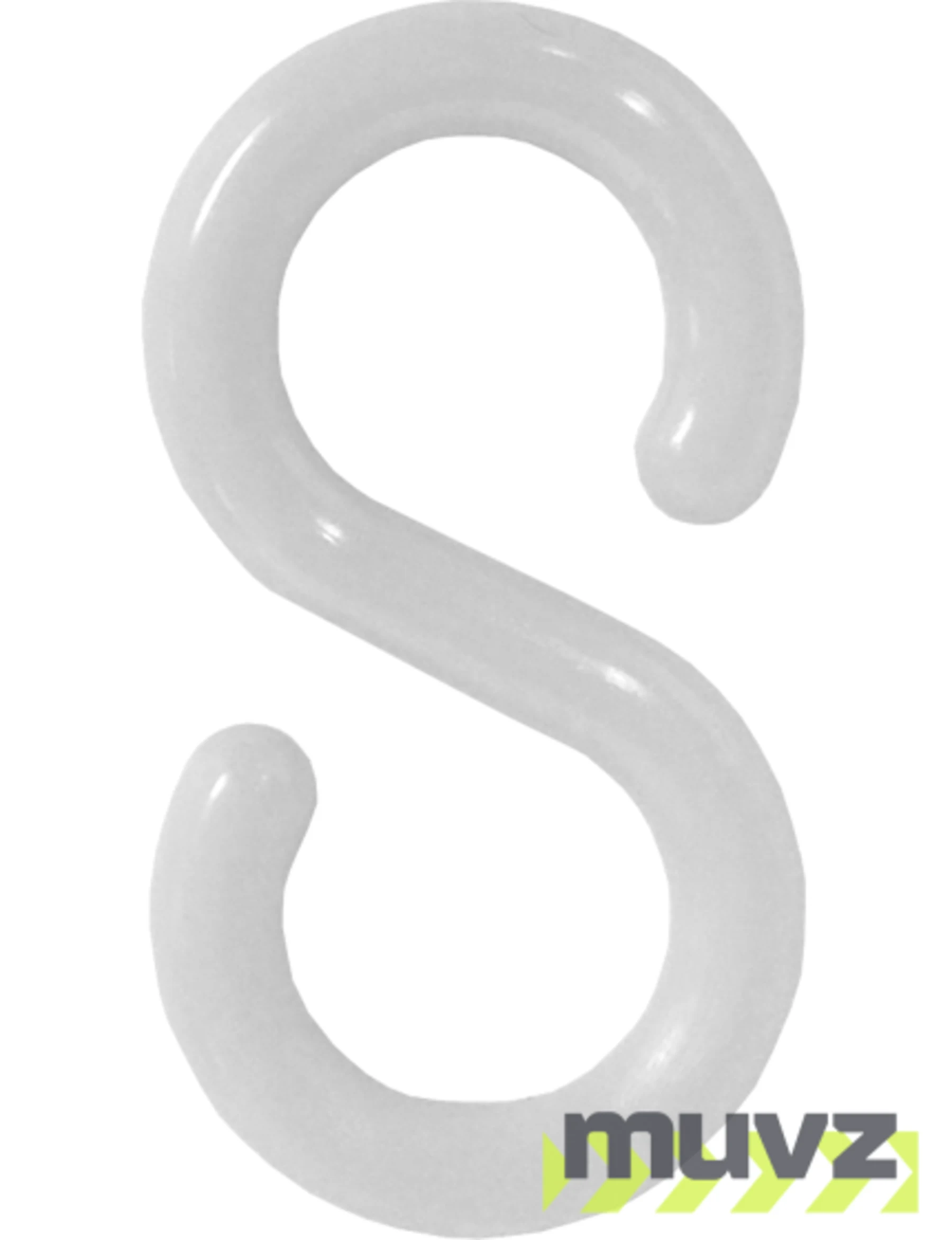 2\" White \"S\" Hook for Plastic Chain