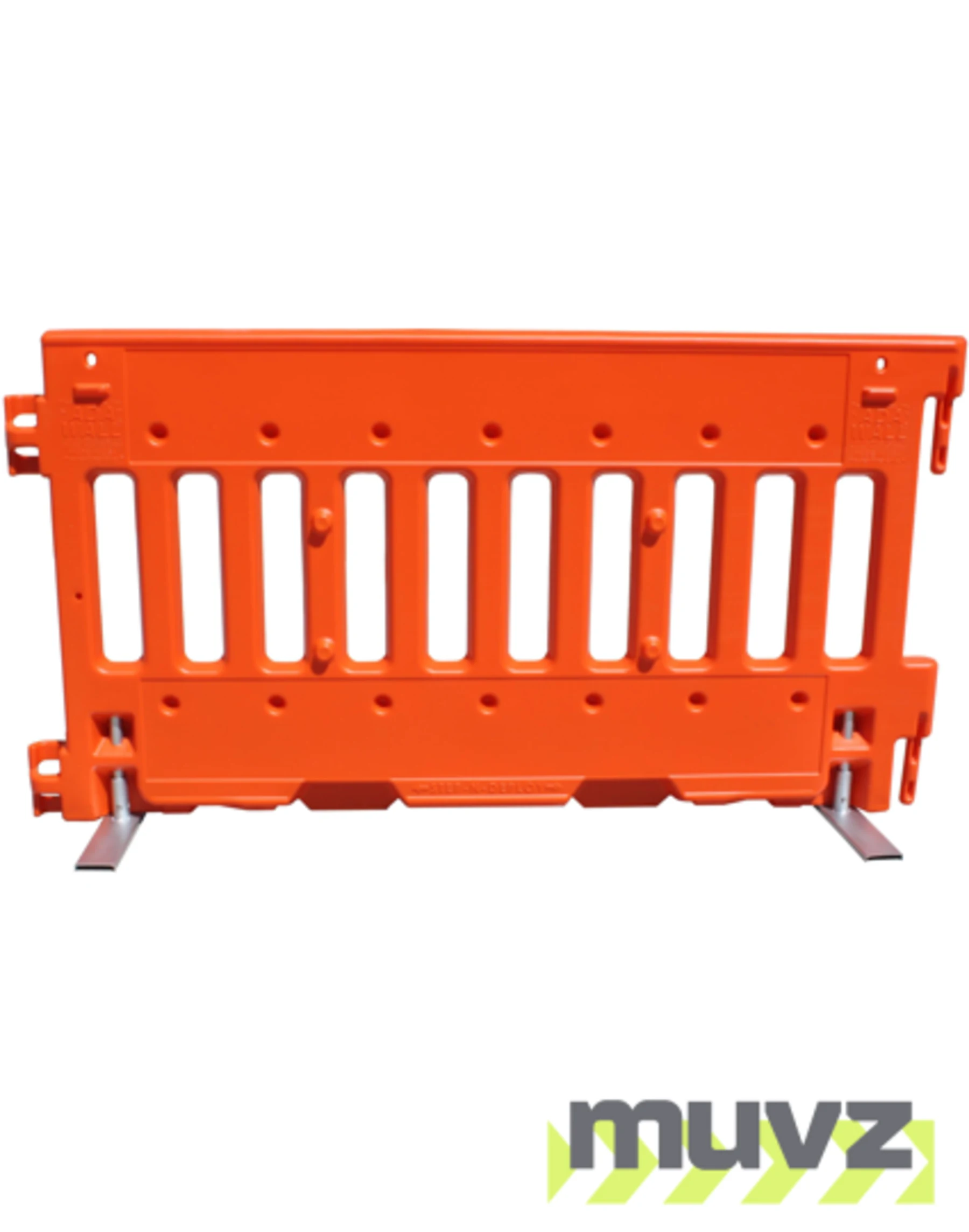 Orange, Pedestrian Wall Barricade w/ T-Legs (72\" L x 3\" W x 38\" H)
