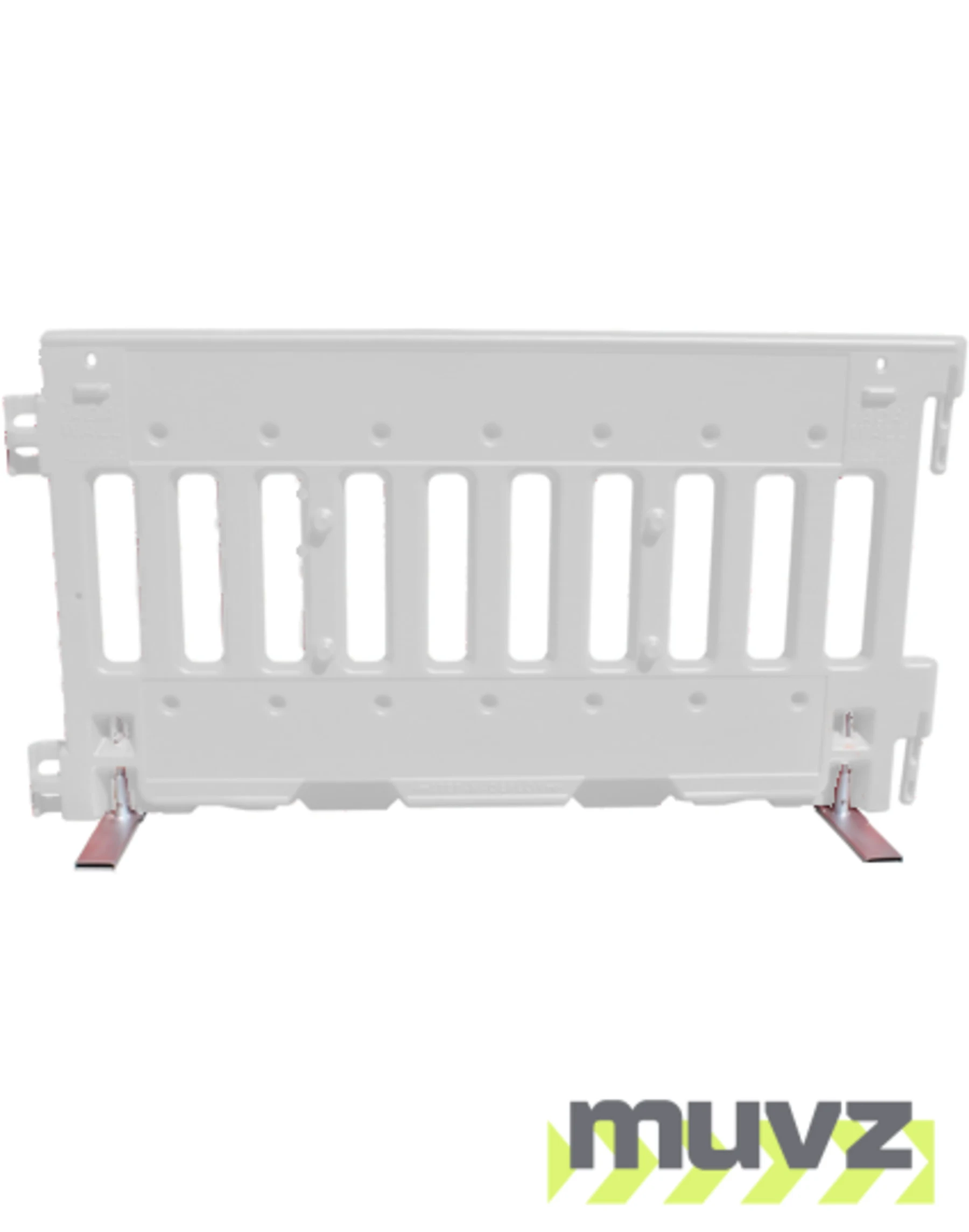White, Pedestrian Wall Barricade w/ T-Legs (72\" L x 3\" W x 38\" H)