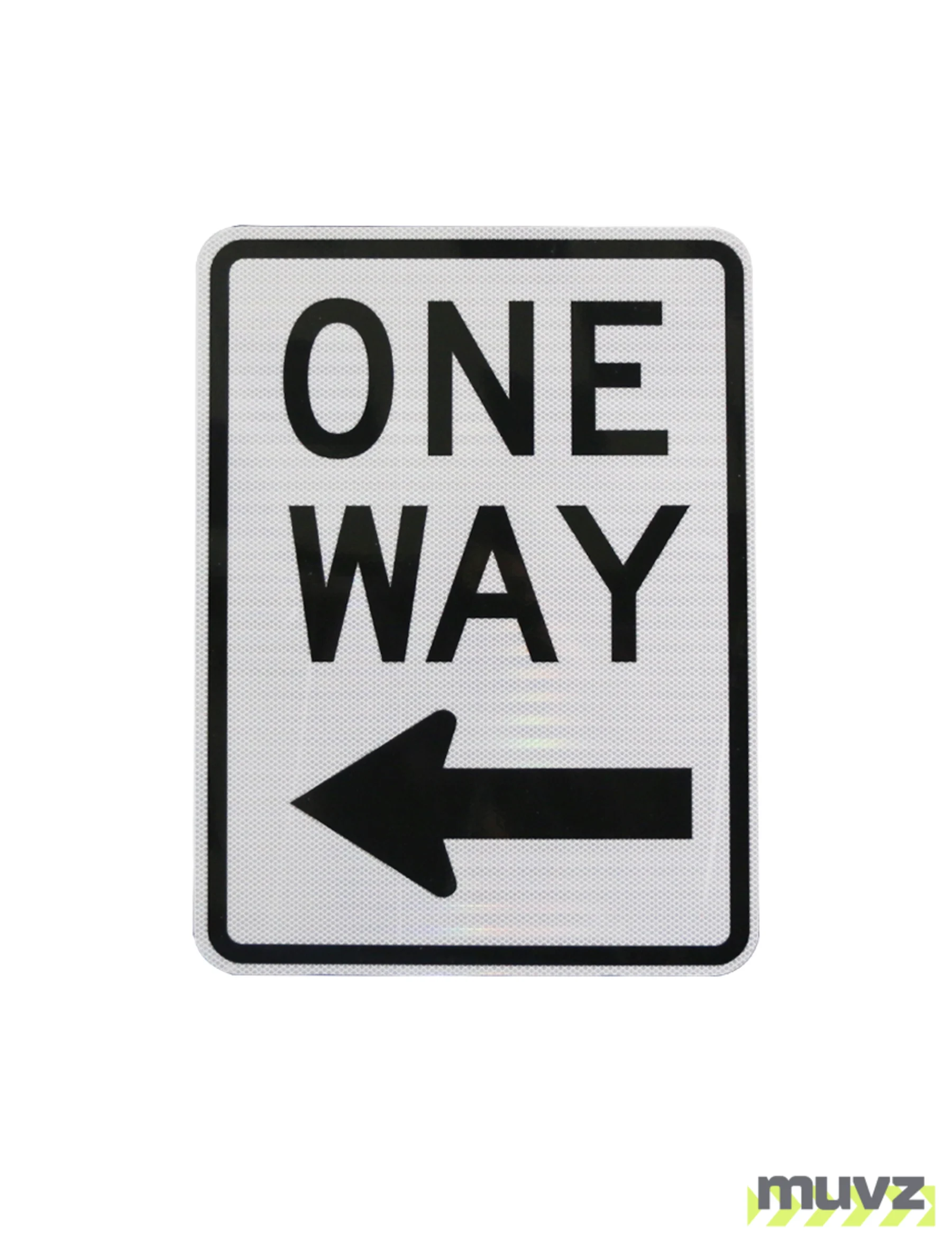 One Way with Left Arrow (Under Words) Sign