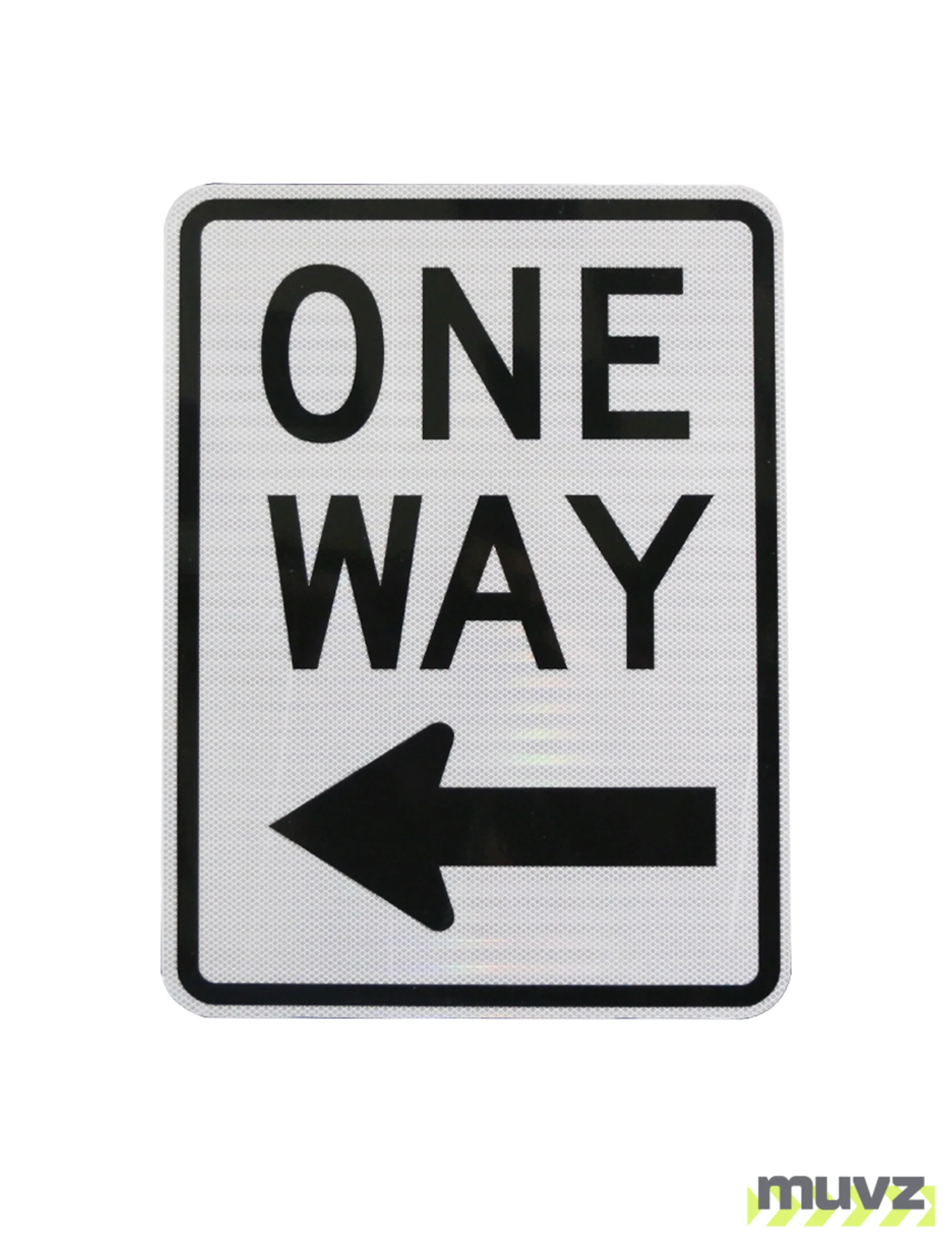 One Way with Left Arrow (Under Words) Sign