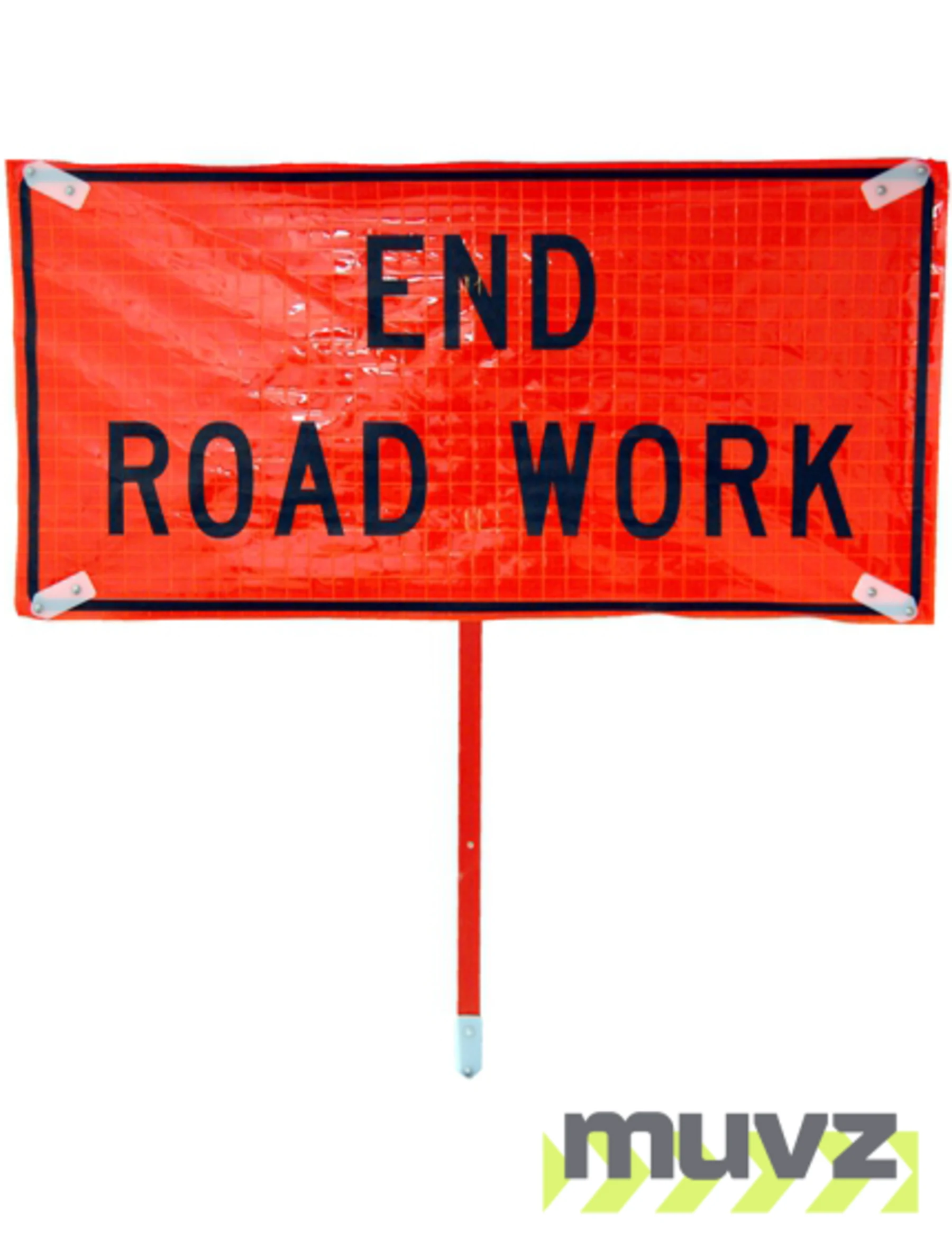 Rectangular, 48\" x 24\" Roll-Up, Reflective, END ROAD WORK sign