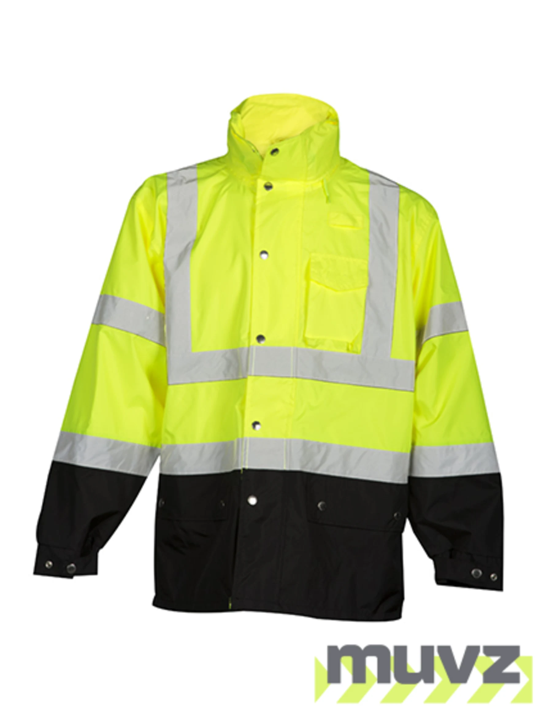 High Visibility Lime, Class 3 Storm Cover, Rainwear Jacket, Size L-XL
