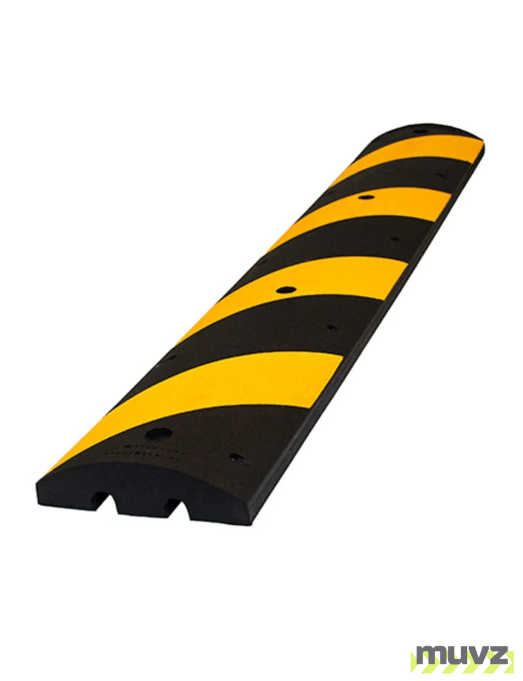 6\u0027 Reflective, Recycled Rubber Alley-Bump w/ 5\" Wedge Anchors for Concrete