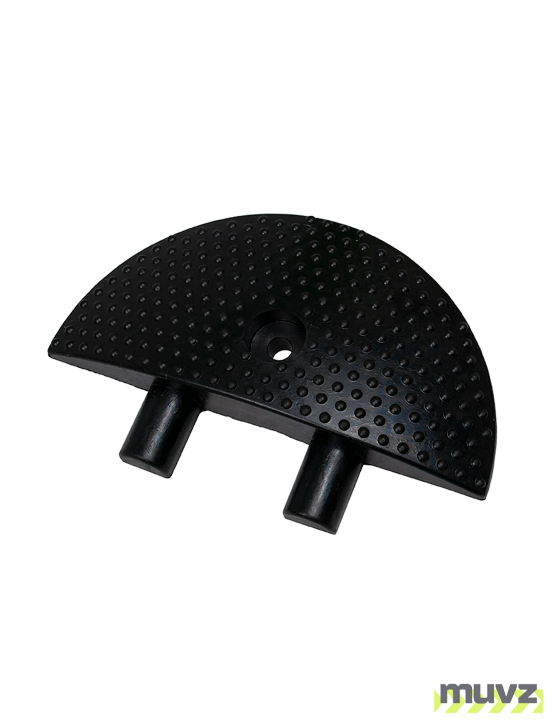6\" Rounded End Cap for Rubber Speed Bump w/18\" Heavy-Duty Galvanized Steel Spike
