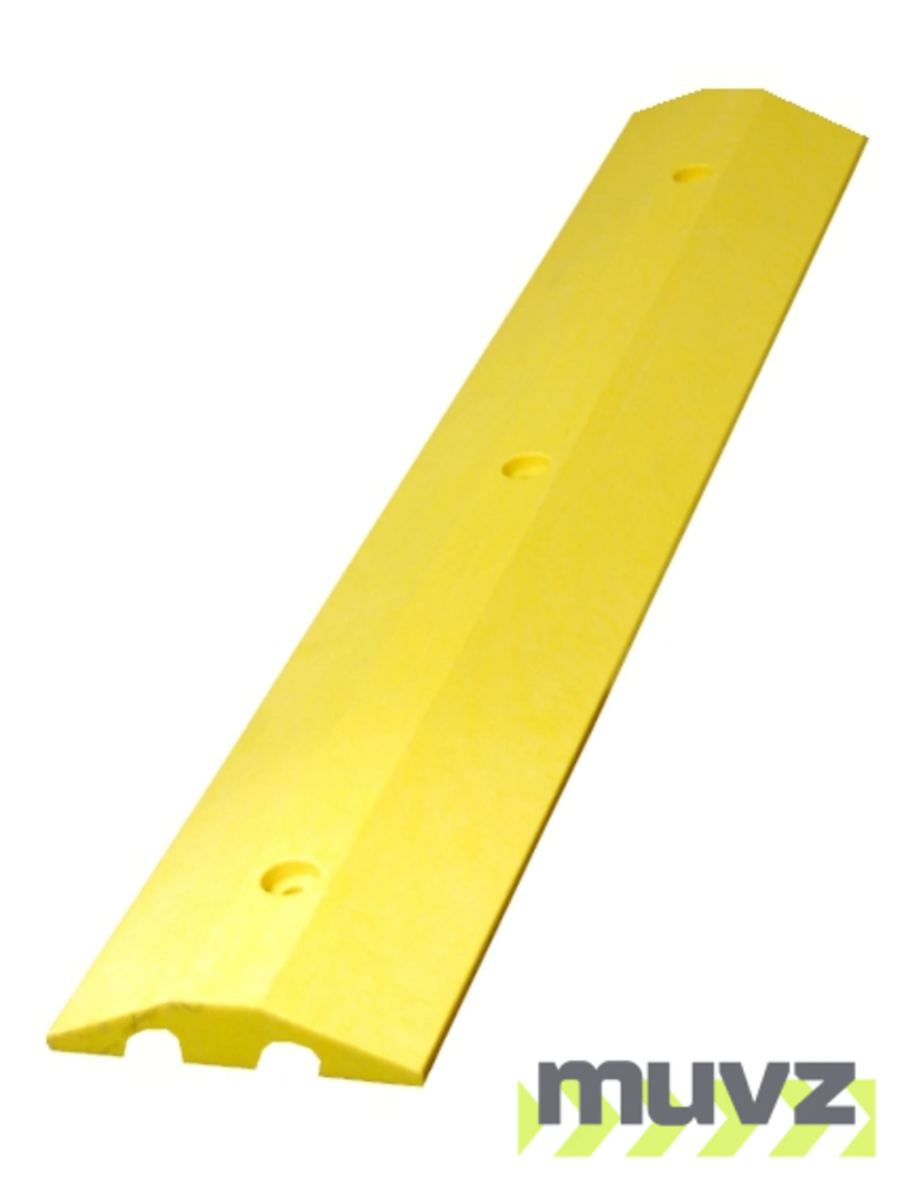 4\u0027 Yellow \u0027Economy\u0027 Recycled Plastic Speed Bump with 12\" Galvanized Steel Spikes