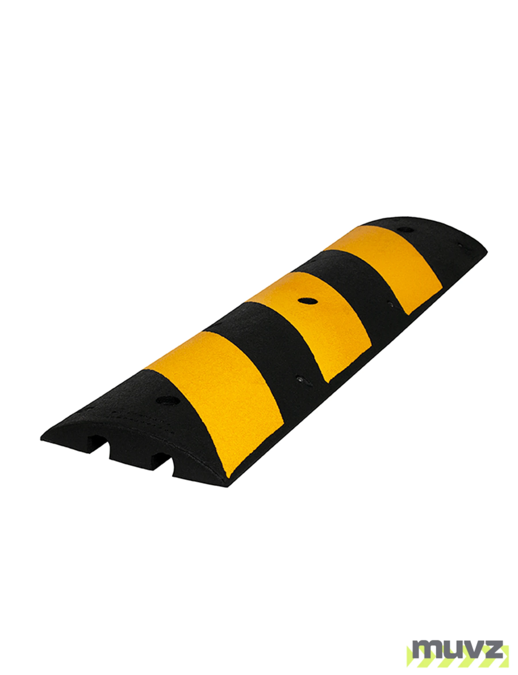 4\u0027 Reflective, Recycled Rubber Speed Bump w/ 18\" Heavy-Duty Galvanized Steel Spikes