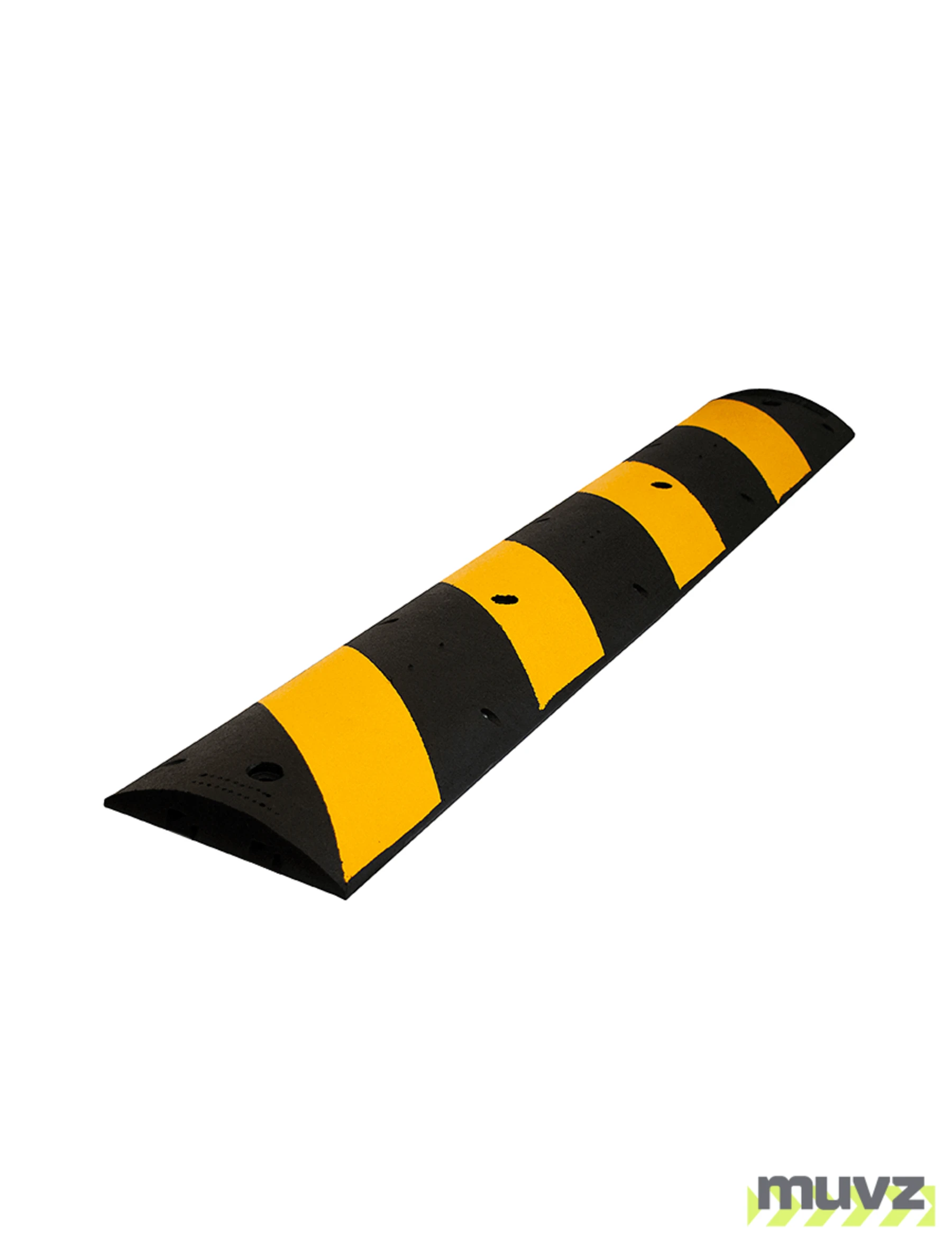 6\u0027 Reflective, HEAVY DUTY Recycled Rubber Speed Bump w/5\" Lags \u0026 Anchors