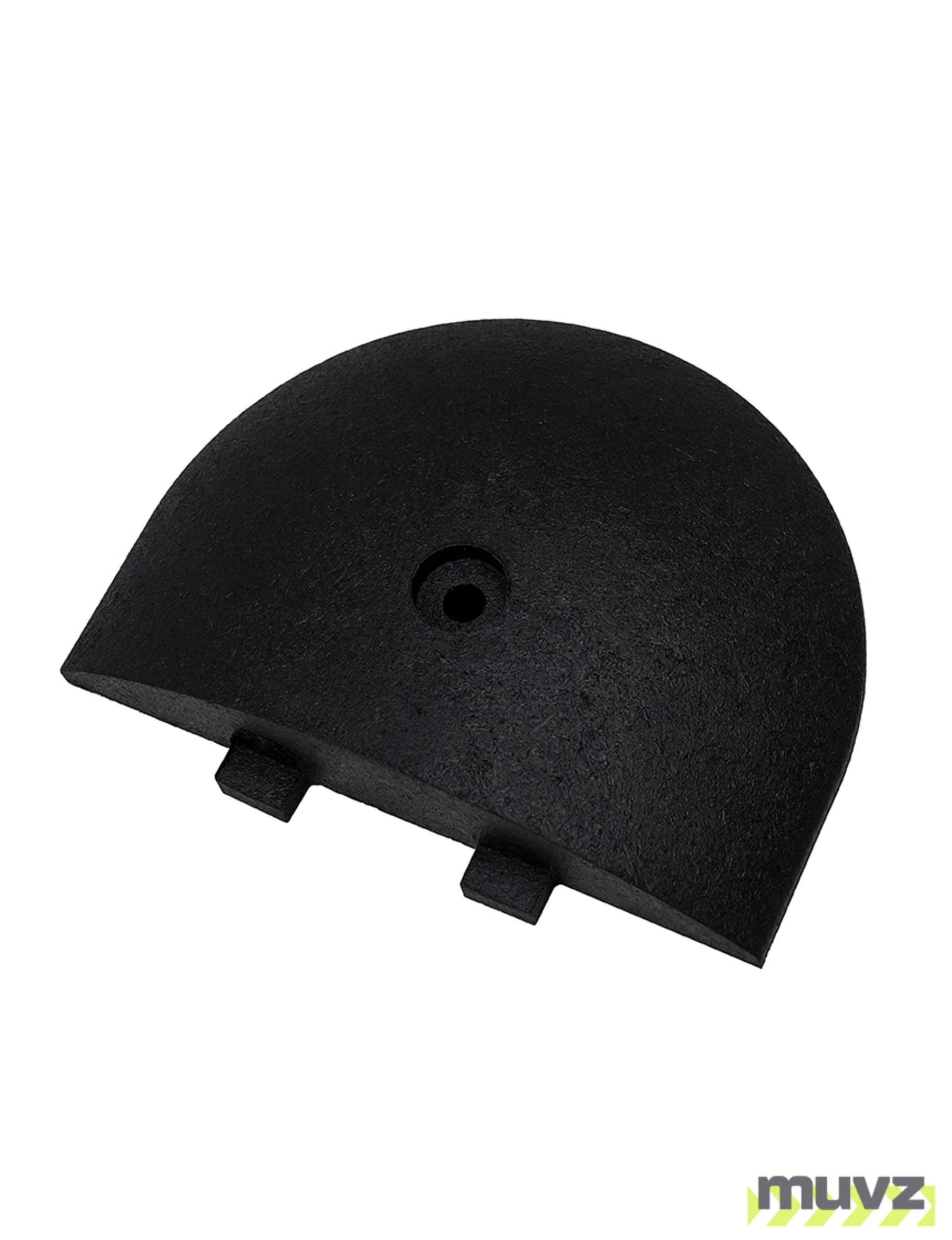 9\" Rounded End Cap for Rubber Speed Bump w/12\" Galvanized Steel Spike