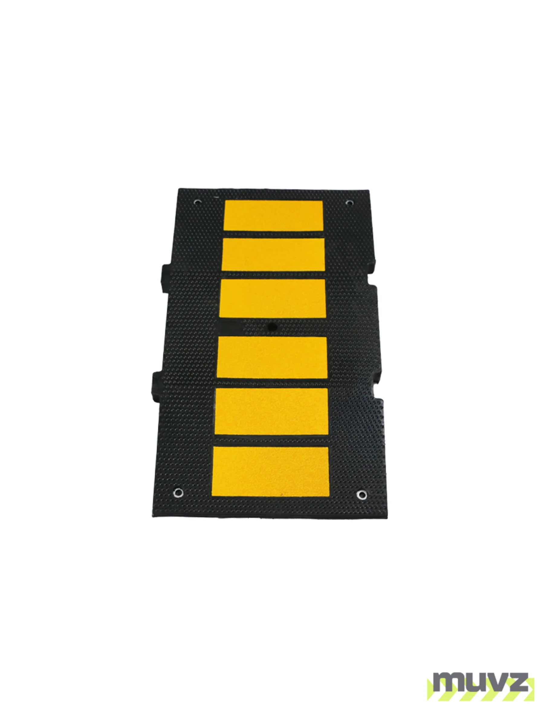 Economy Recycled Rubber Speed Hump Section, 36\" L x 20\" W x 2\" T w/12\" Galvanized Spikes