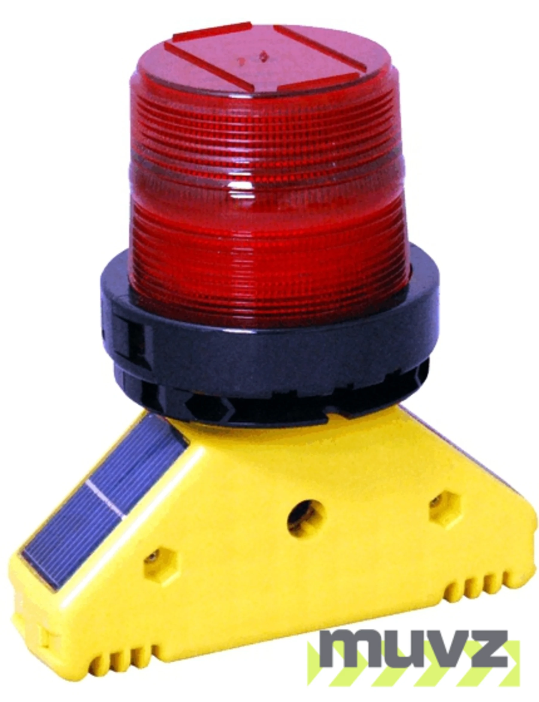 Solar LED Airport Barricade Light with Photo-Cell, Red 360 degree lens