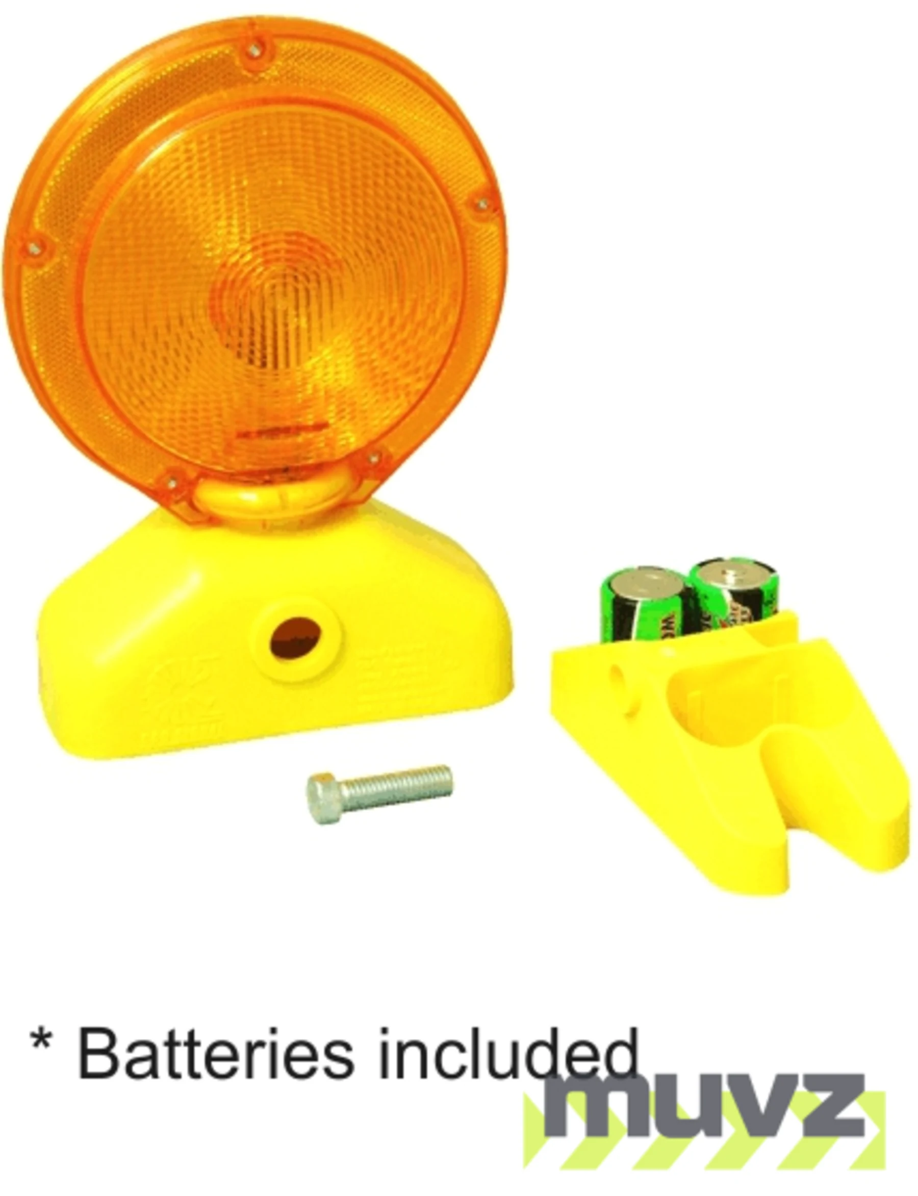 Solar Assist D-Cell Barricade Light with Two (2) D-Cell Batteries