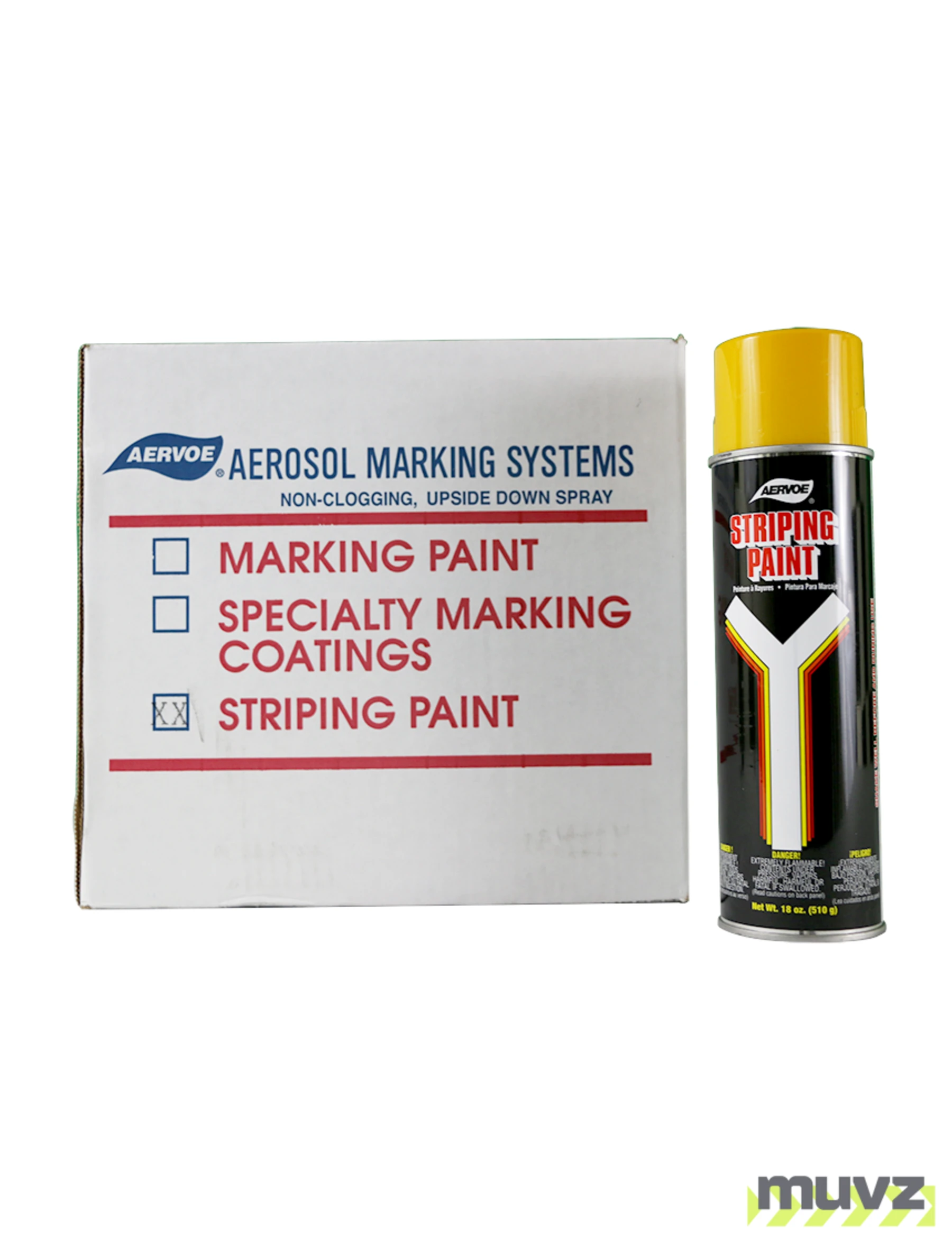 Yellow Solvent Based, Striping Paint (Case of 12)
