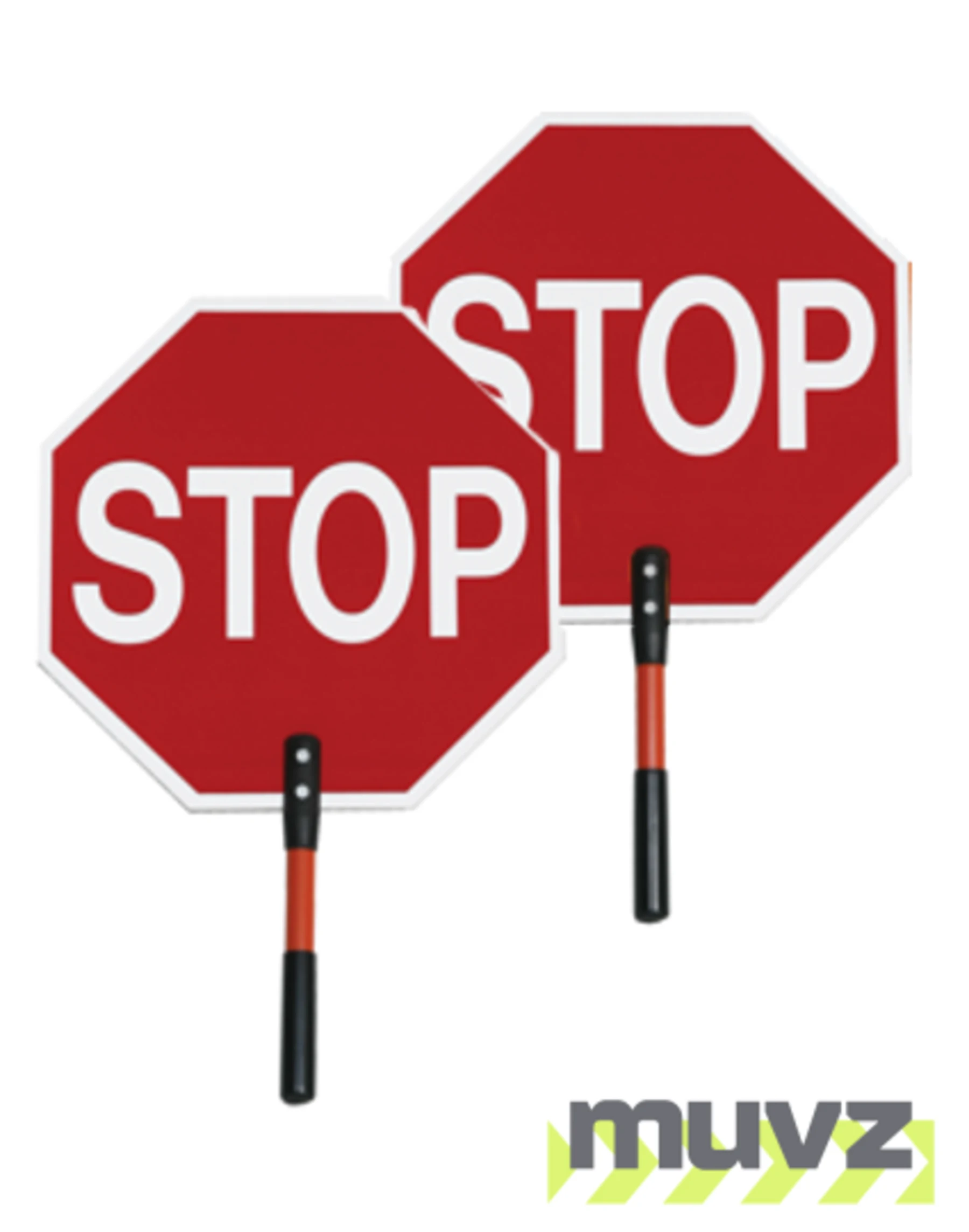 Heavy-Duty 18\" EG Reflective STOP/STOP Paddle with 12\" Plastic Handle