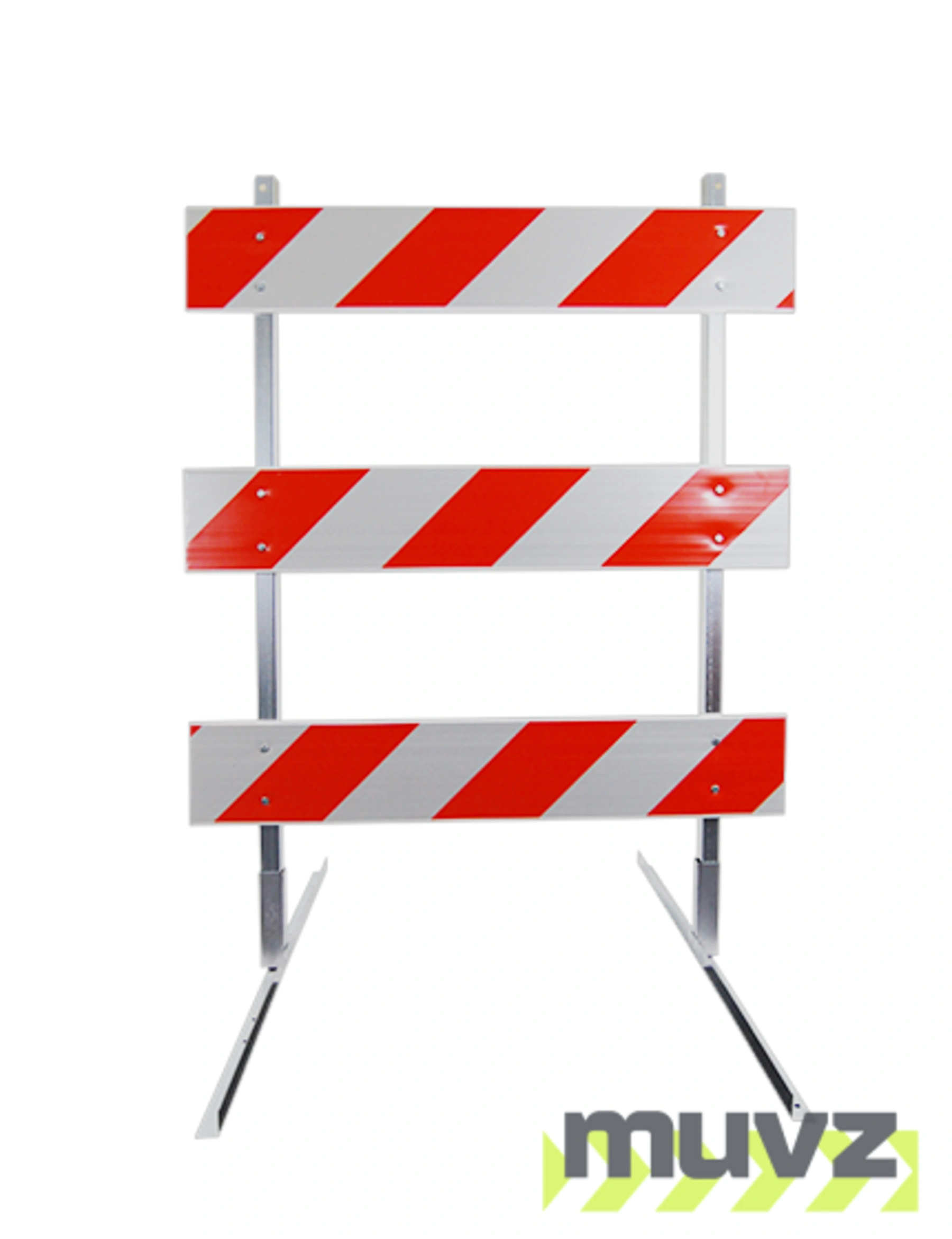 4\u0027 Standard Type 3 Barricade-63\" Tall Galvanized Steel Frame \u0026 Three 4\u0027 Plastic Boards w/EG Sheeting