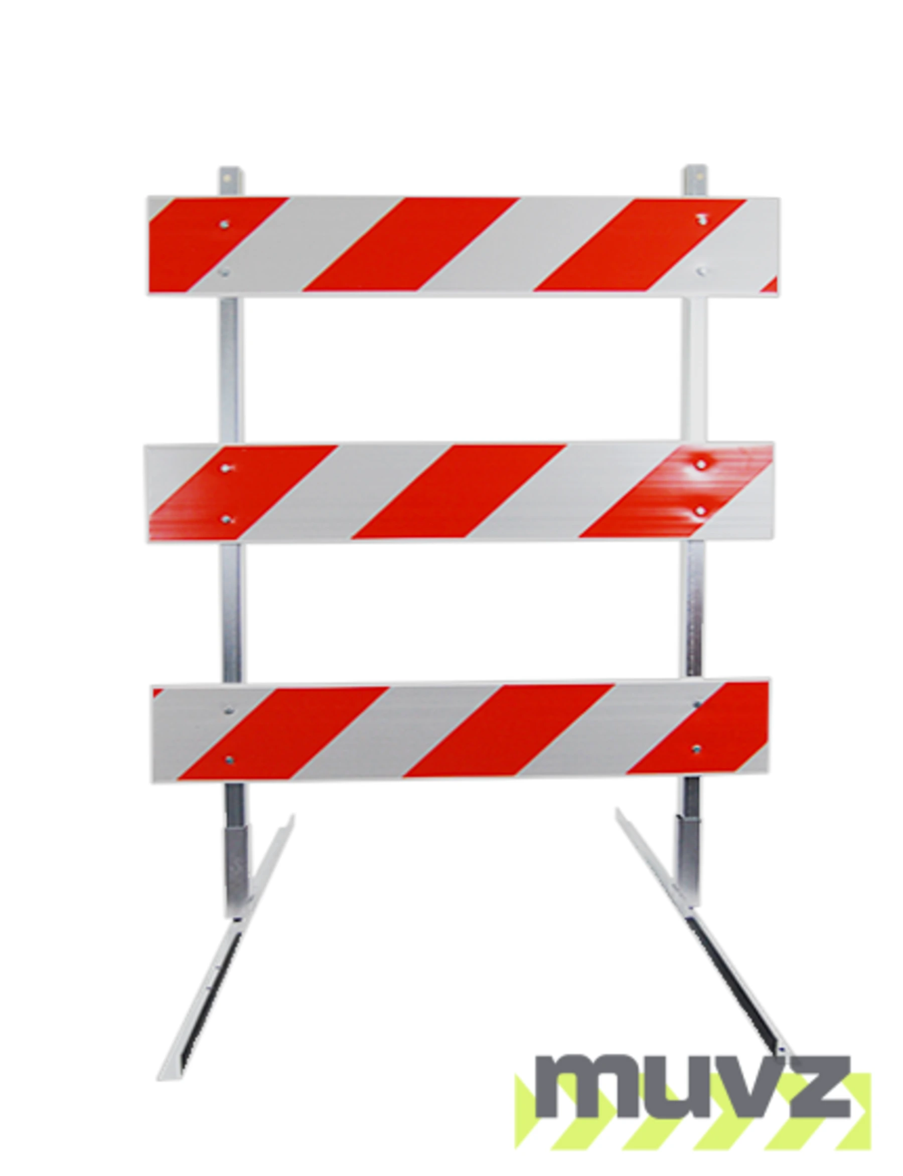 6\u0027 Standard Type 3 Barricade-63\" Tall Galvanized Steel Frame \u0026 Three 6\u0027 Plastic Boards w/EG Sheeting
