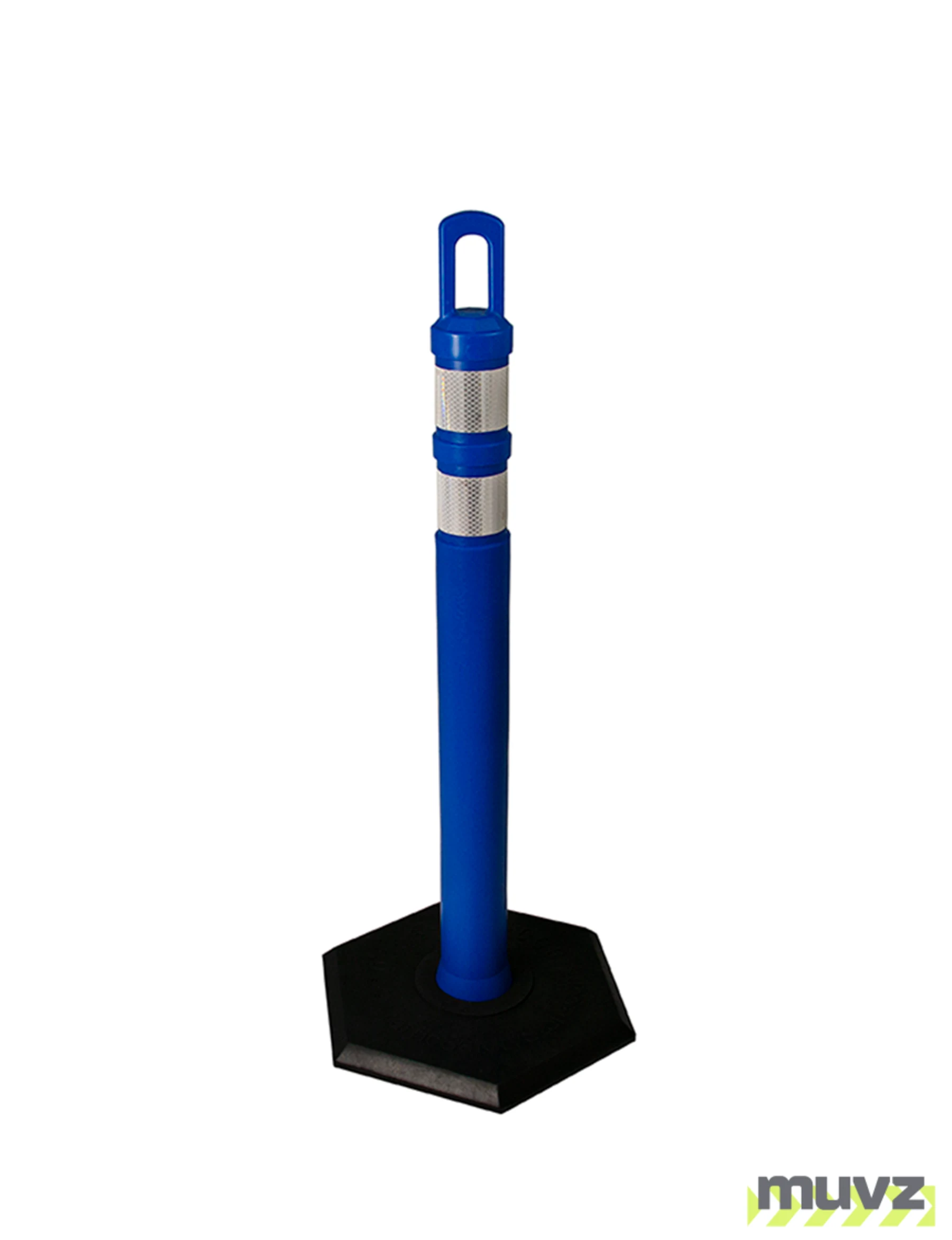 42\" BLUE \u0027JBC Arch-Top\u0027 Tube with Two 3\" Reflective Collars and 8lb Base