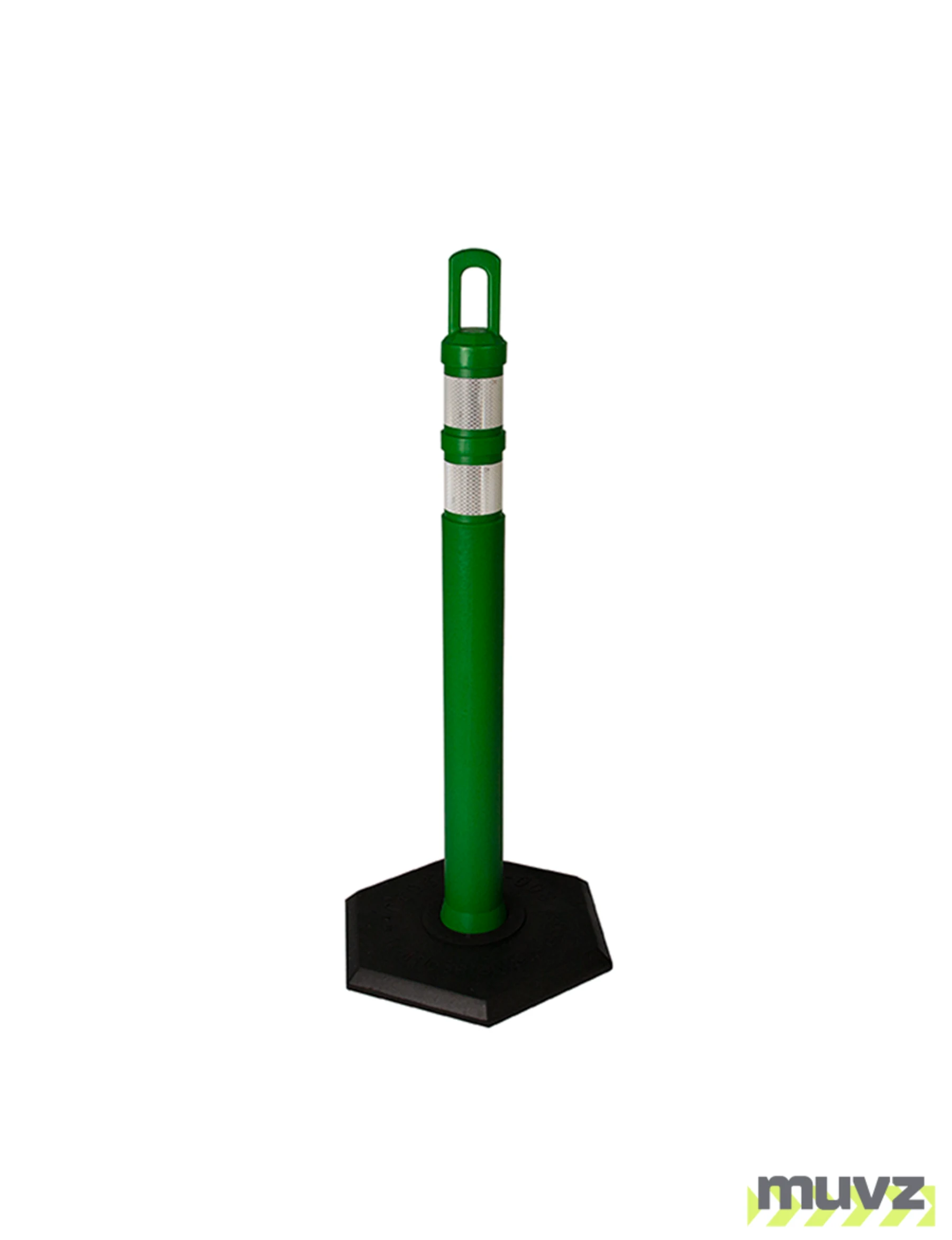 42\" GREEN \u0027JBC Arch-Top\u0027 Tube with Two 3\" Reflective Collars and 8lb Base