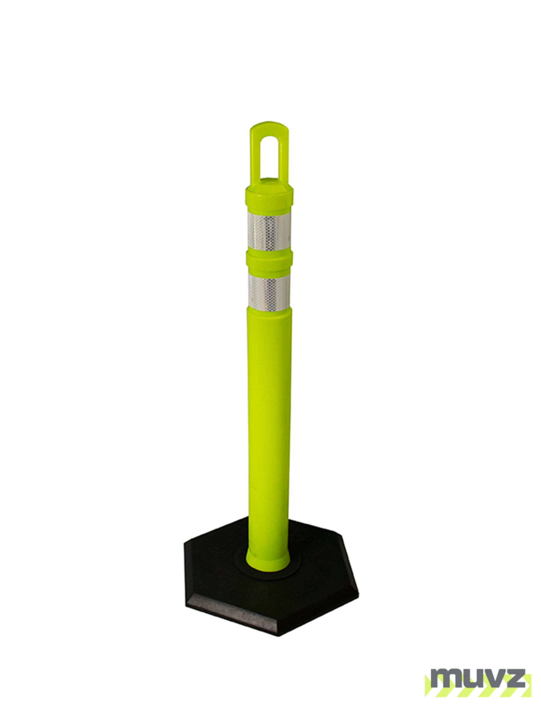 42\" LIME \u0027JBC Arch-Top\u0027 Tube with Two 3\" Reflective Collars and 18lb Base