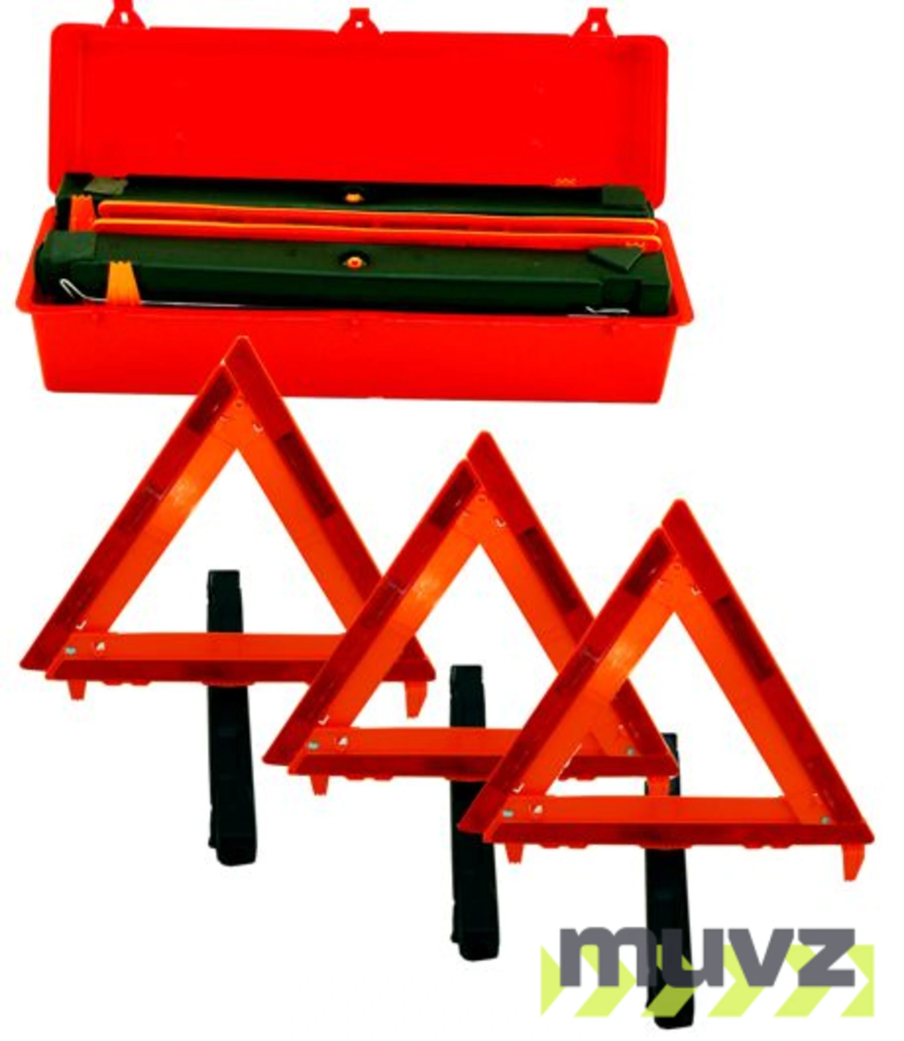 Reflective Triangle Warning Kit in Carrying Case (Includes three folding triangles)