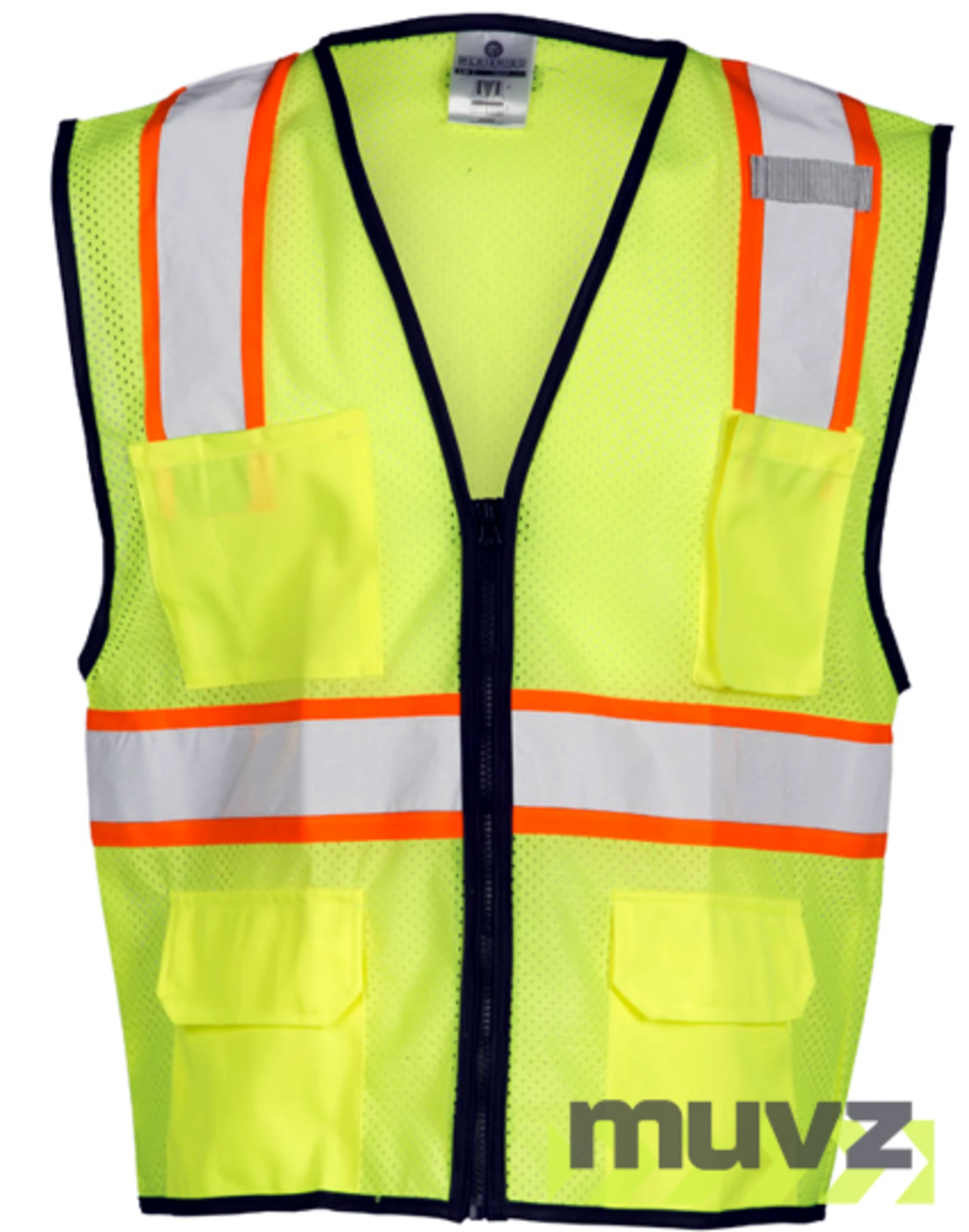 2XL-3XL, Lime, Four (4) Pocket, Contrasting Mesh Class 2 Vest