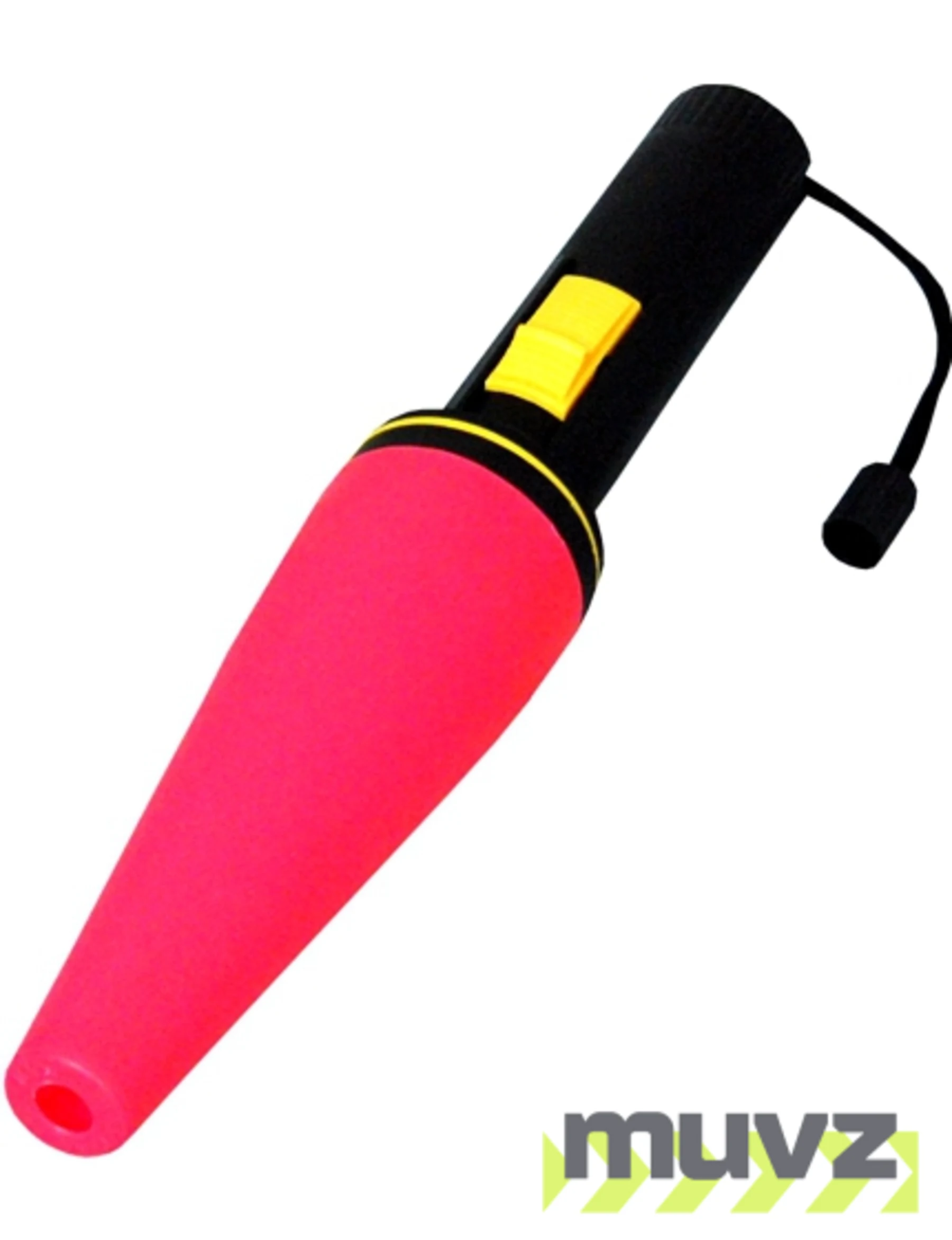 7\" Long, D-Cell, Incandescent Flashlight w/7\" Red Safety Cone Traffic Wand