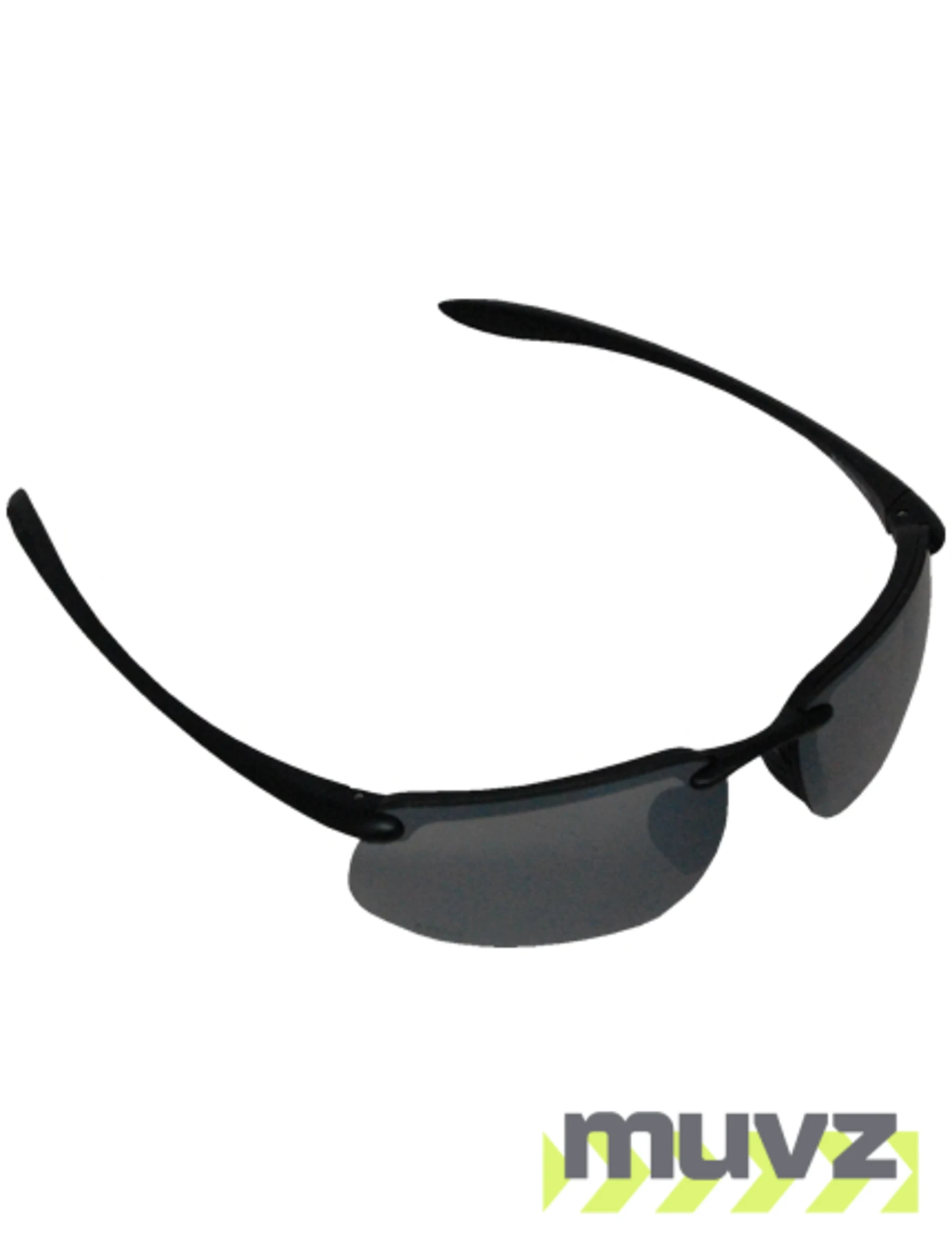 Z87+ Safety Sunglasses (rectangular lens, matte-black frame, silver mirror anti-fog lens)