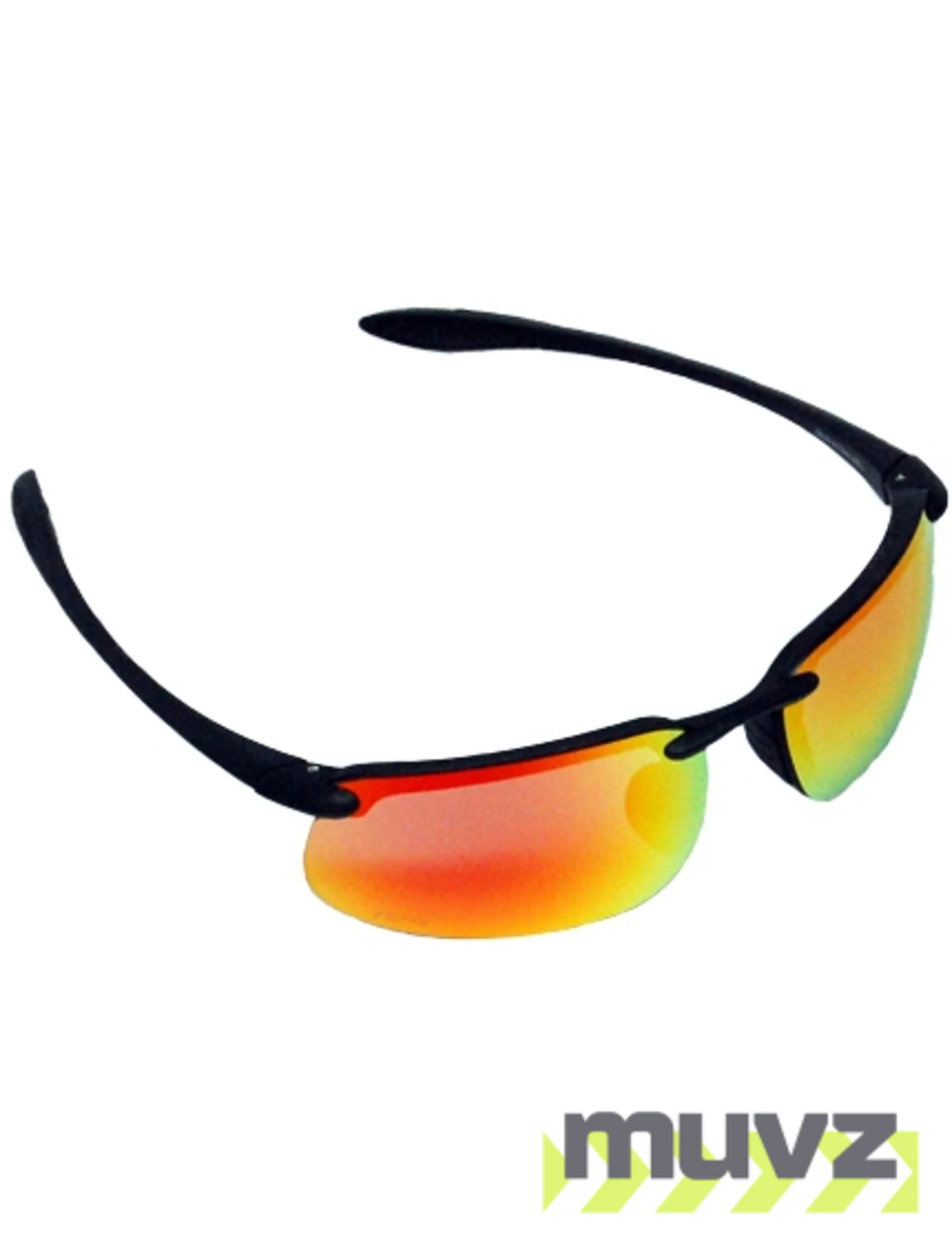 Z87+ Safety Sunglasses (rectangular lens, matte-black frame, HD red mirror anti-fog lens)