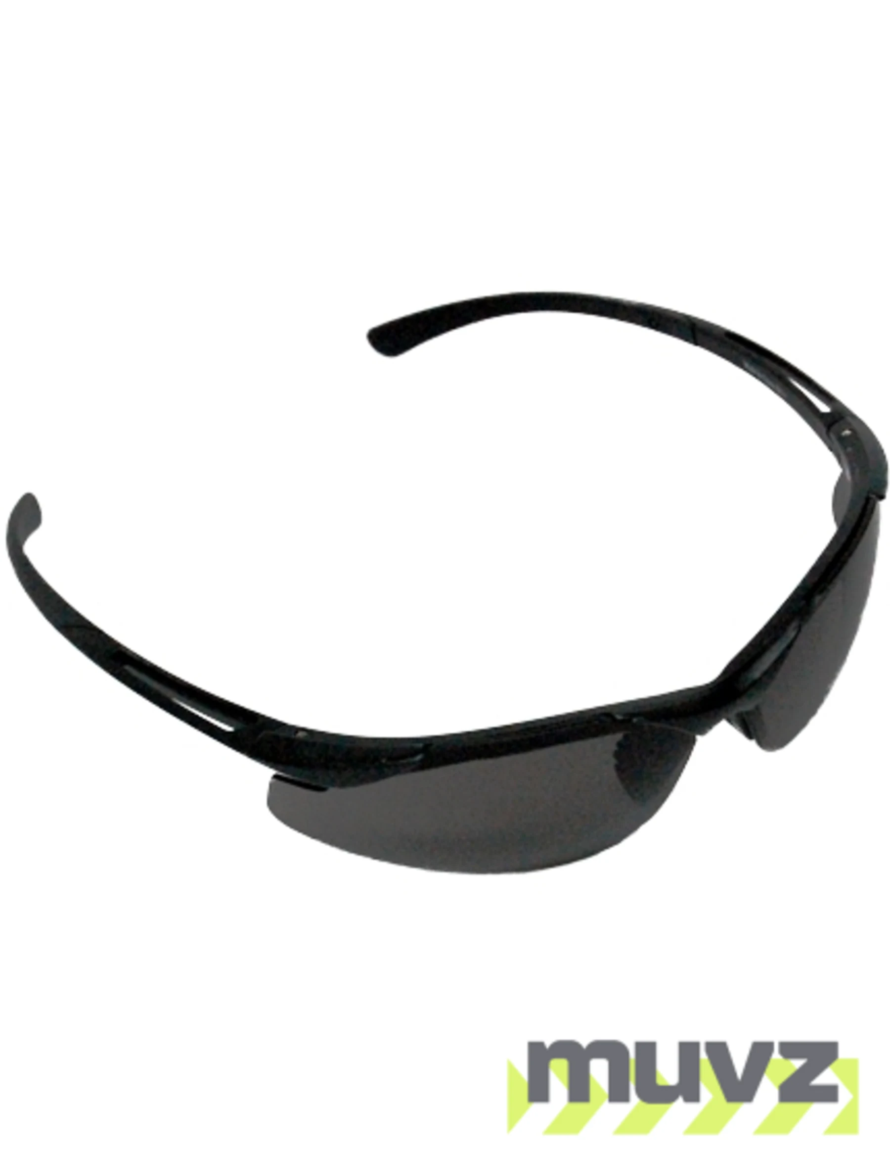 Z87+ Safety Sunglasses (light, wrap around lens, matte-black frame, neutral gray anti-fog lens)
