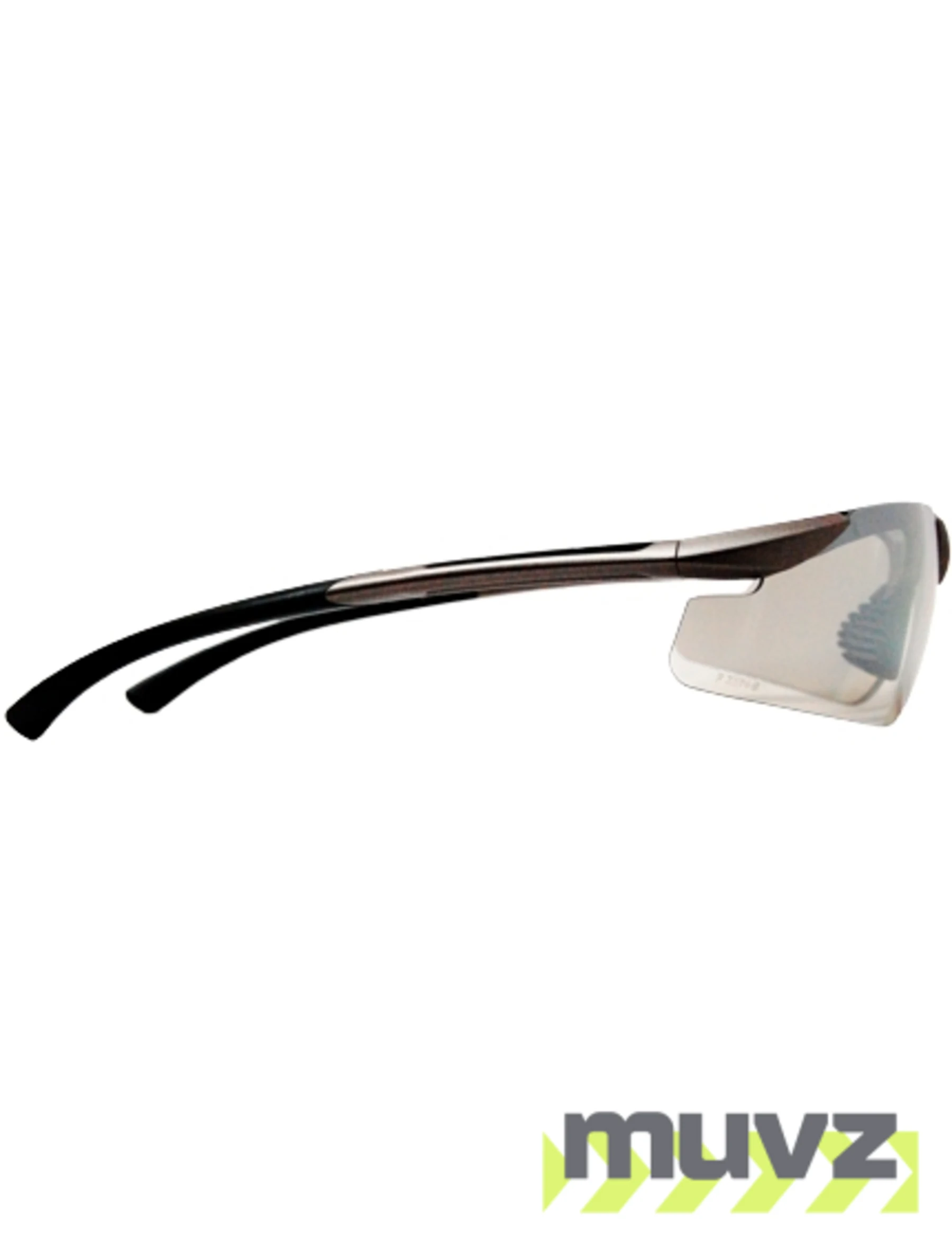 Z87+ Safety Sunglasses (light, wrap around lens, champagne frame, IO silver mirror anti-fog lens)