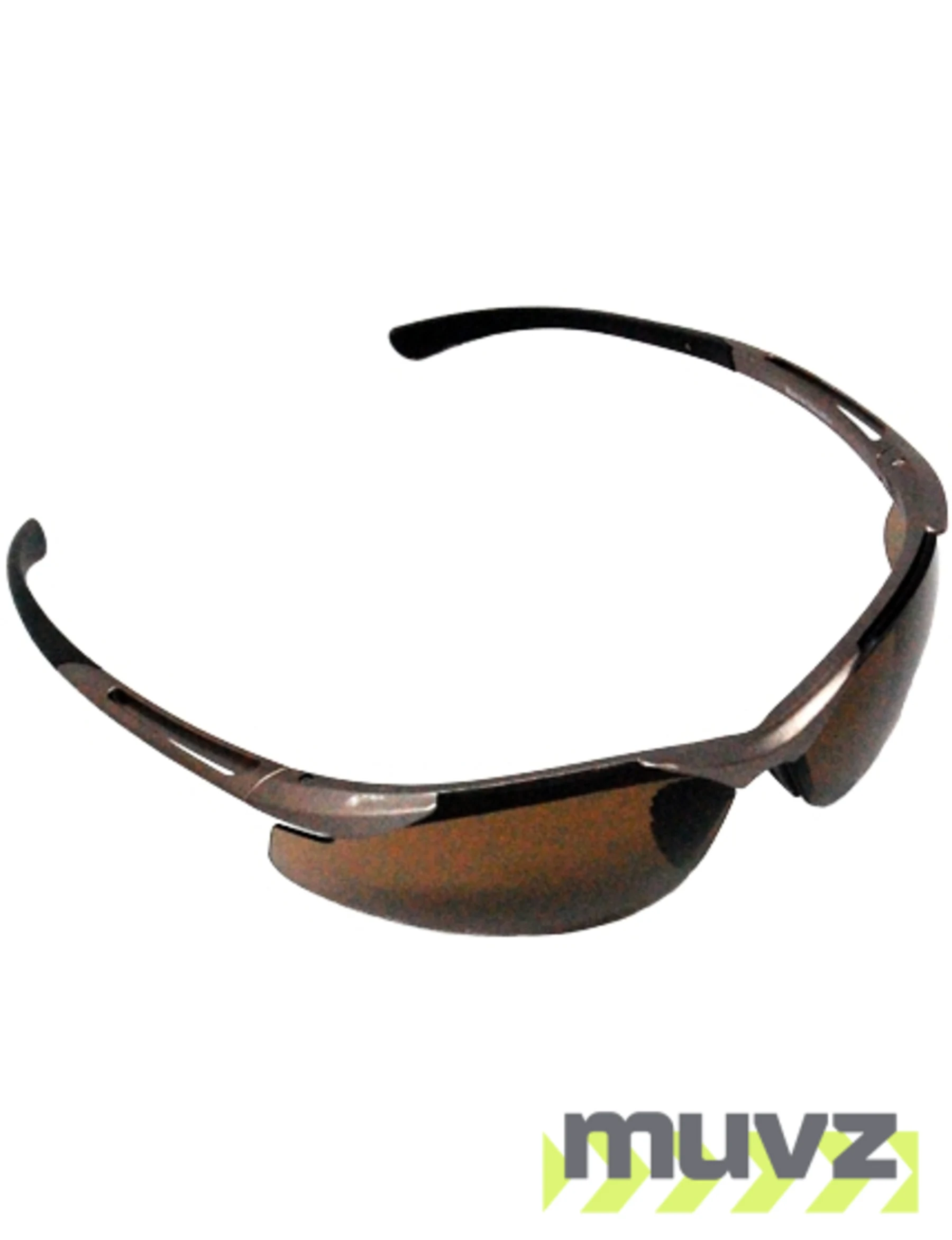 Z87+ Safety Sunglasses (light, wrap around lens, champagne frame, brown anti-fog lens)