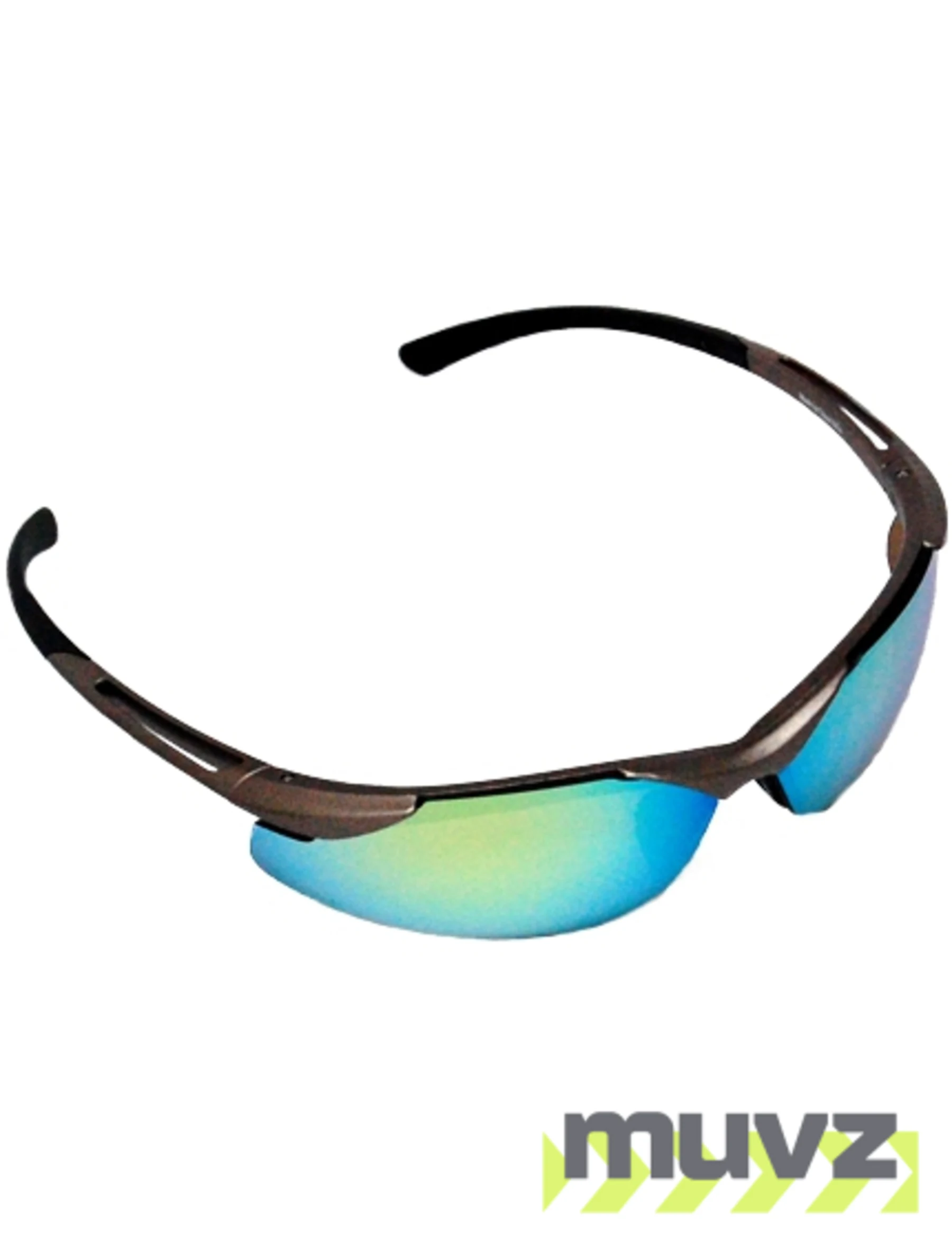 Z87+ Safety Sunglasses (light, wrap around lens, champagne frame, gold mirror anti-fog lens)