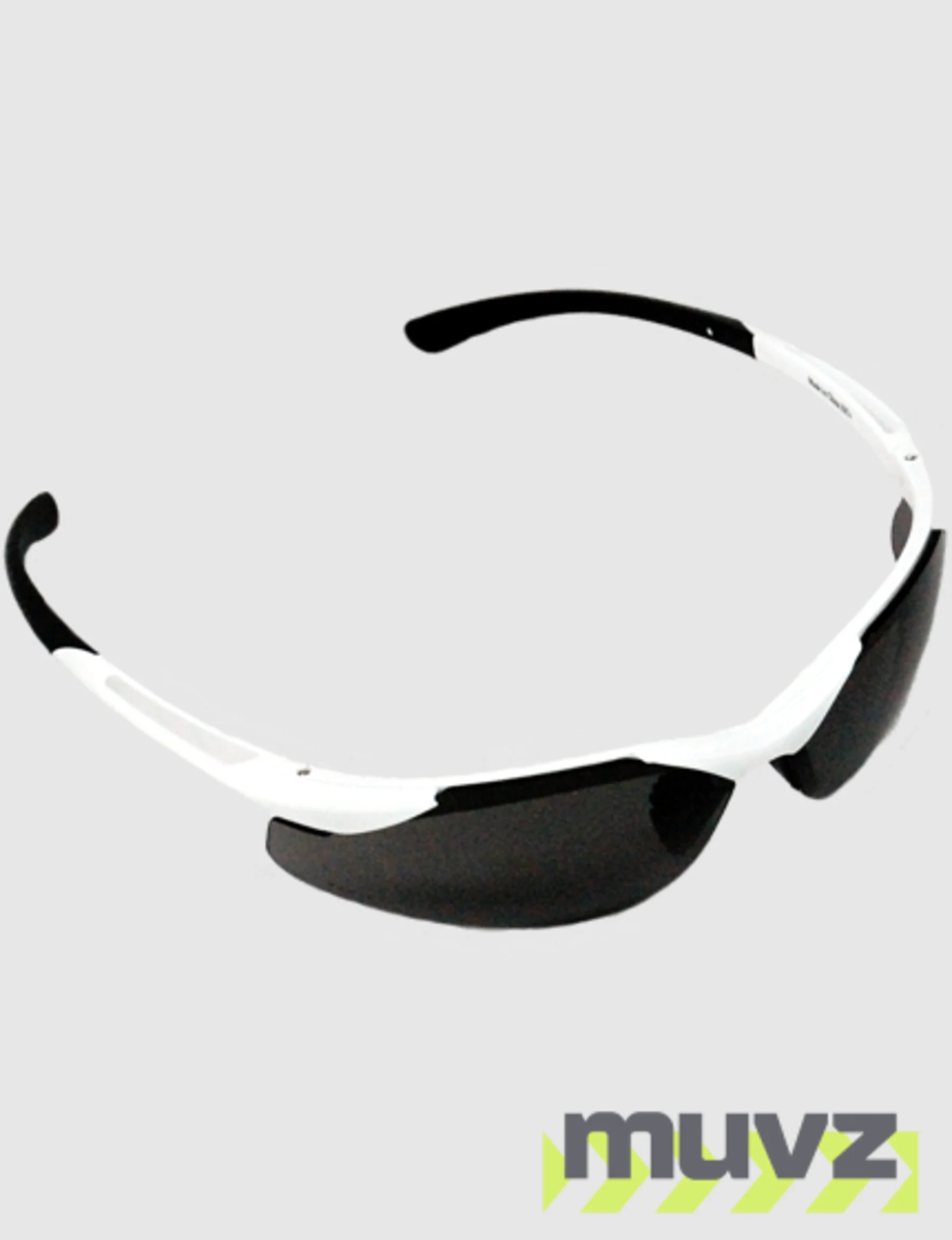 Z87+ Safety Sunglasses (light, wrap around lens, white frame, neutral gray anti-fog lens)
