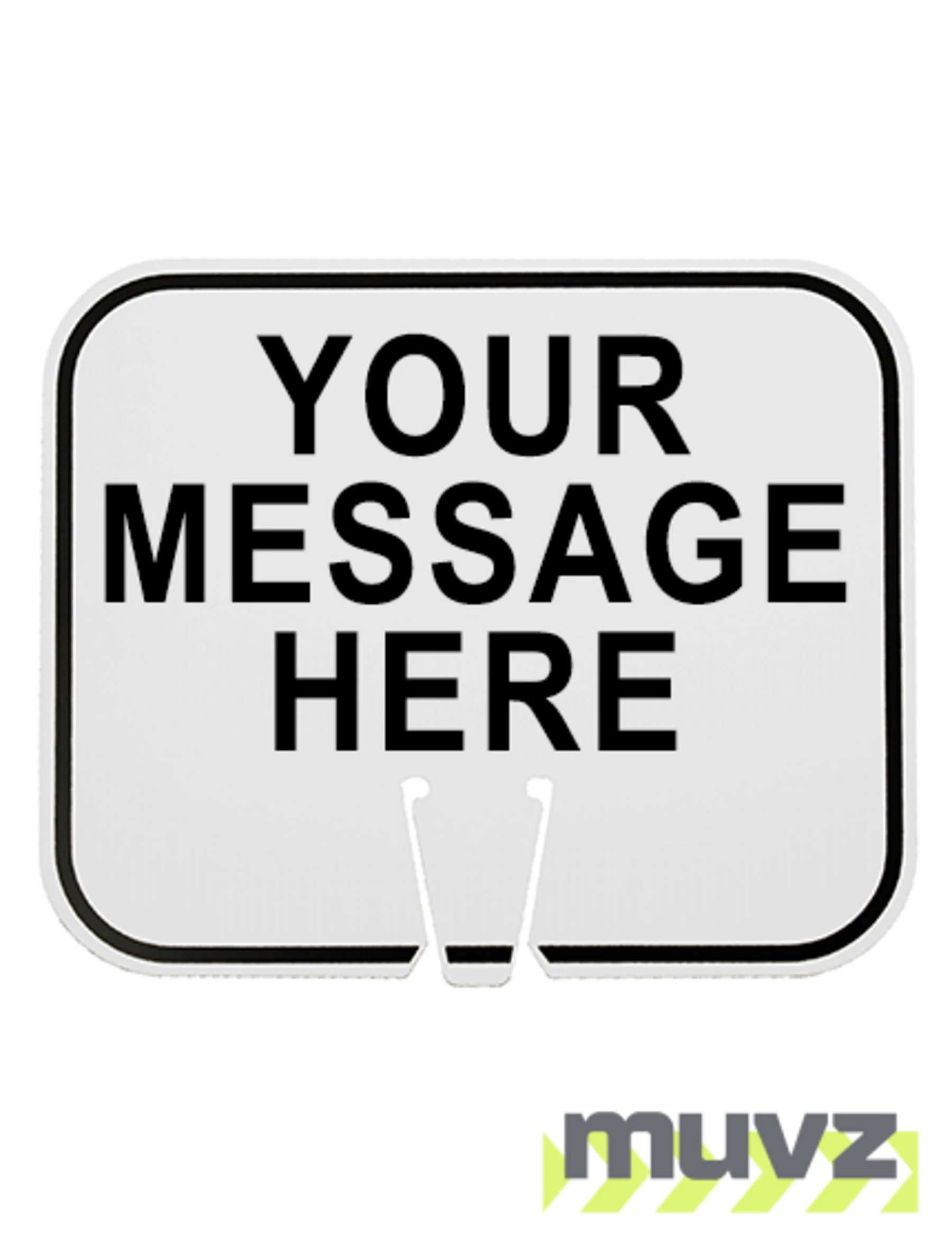 12 3/4\" x 10 1/2\", Reflective Clip On Sign, White with Custom Legend, Single Sided