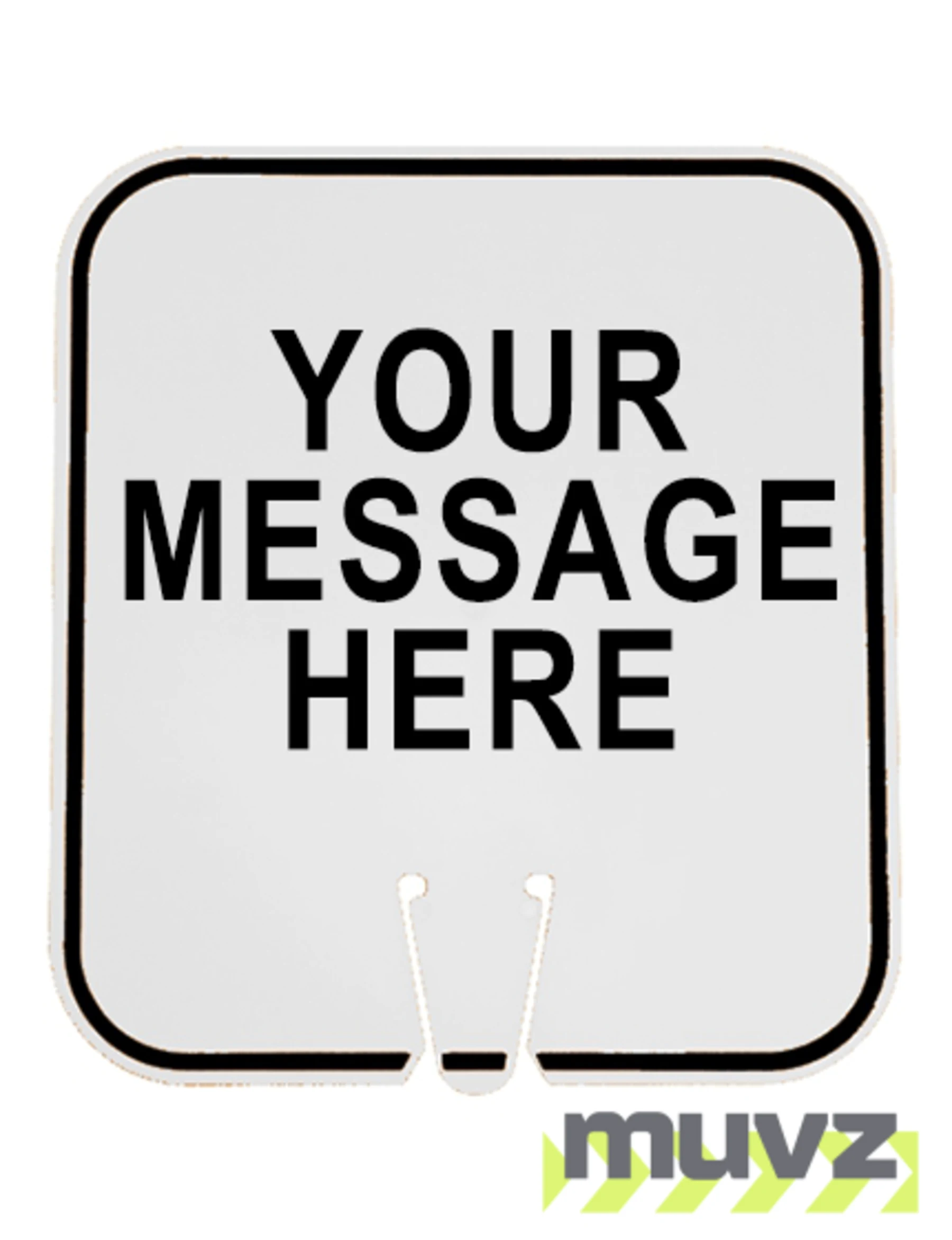 12\" x 13 1/4\", Non-Reflective Clip On Sign, White with Custom Legend, Double Sided