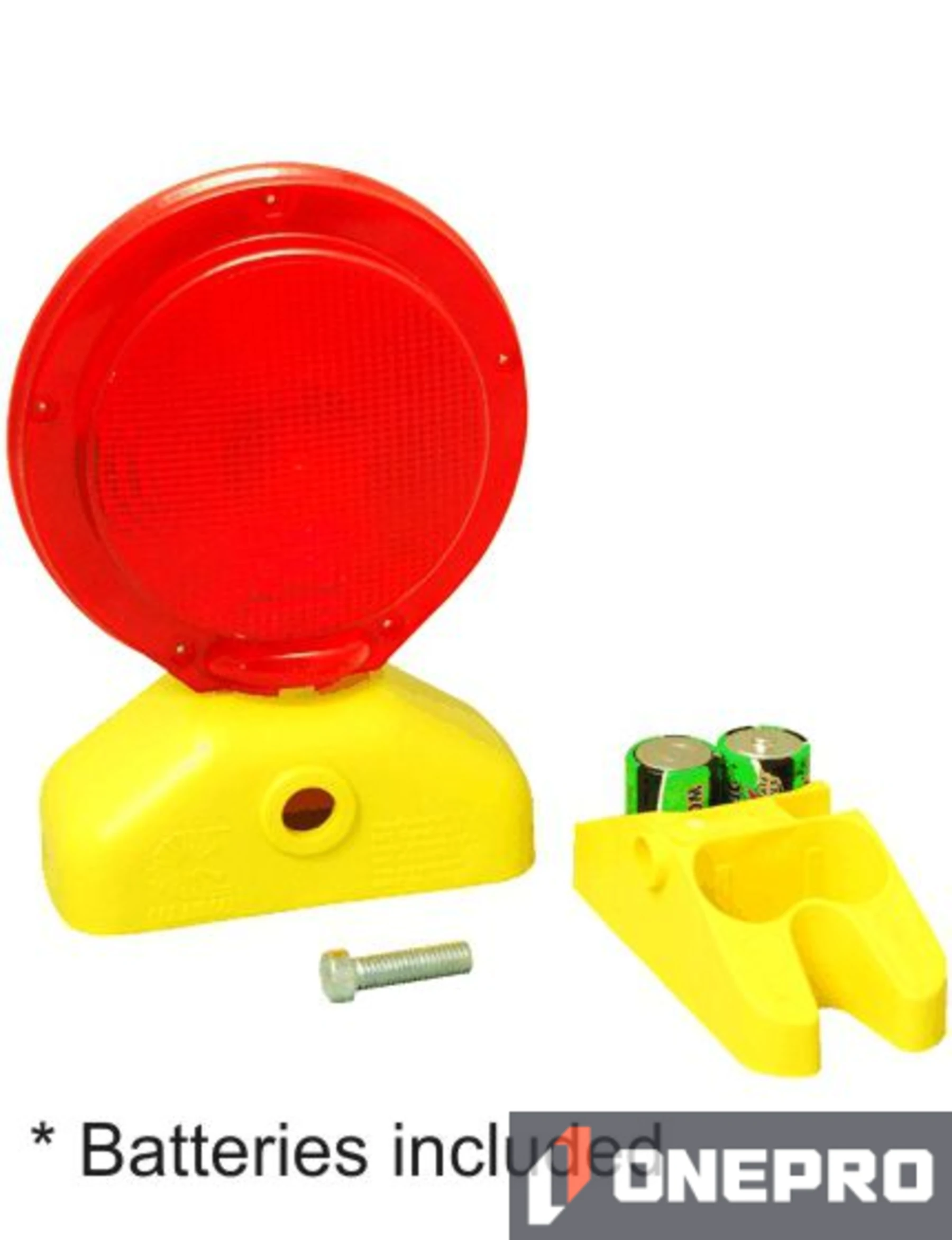 3-Volt RED LED Barricade Flasher with Two (2) D-Cell Batteries
