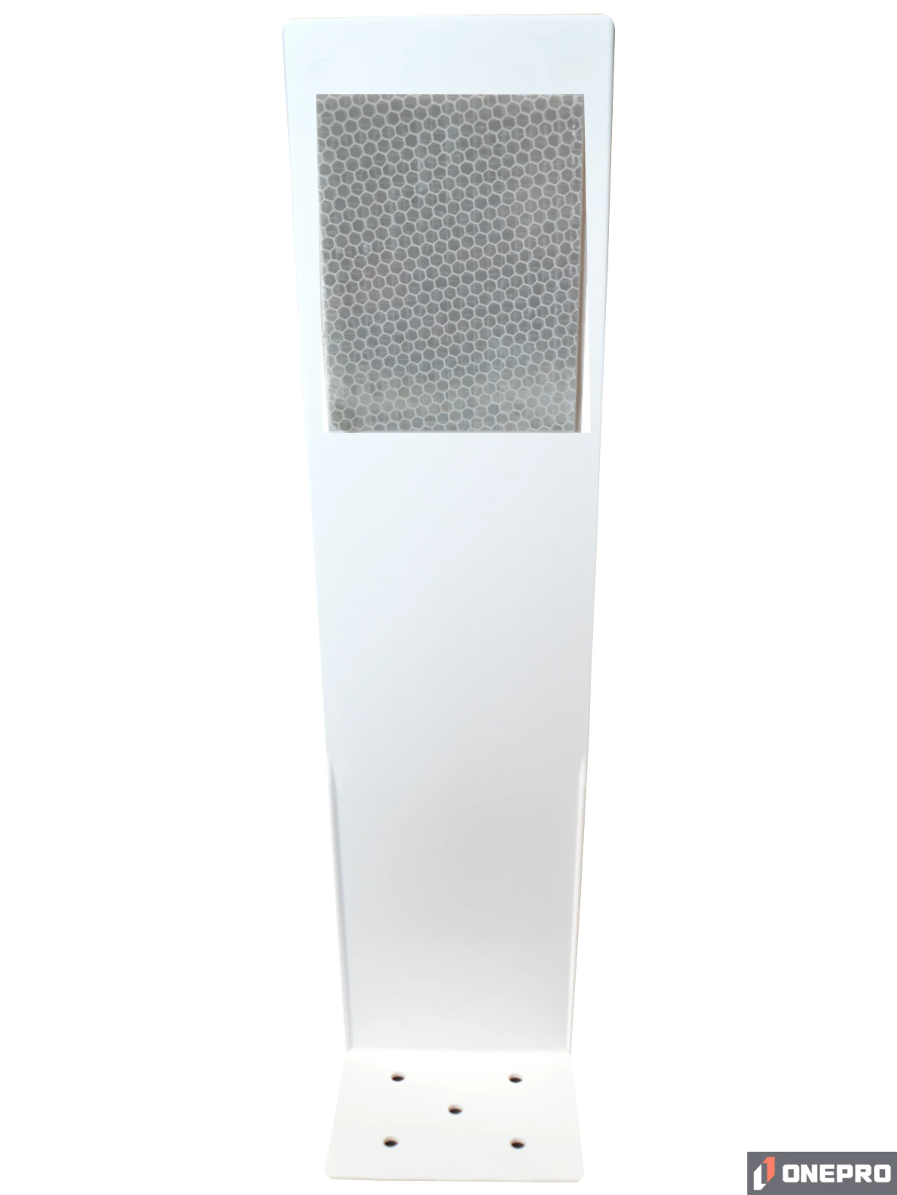 Box of 50 - 16\" Low Profile White Barrier Wall Reflectors White Reflective Sheeting on One (1) Side