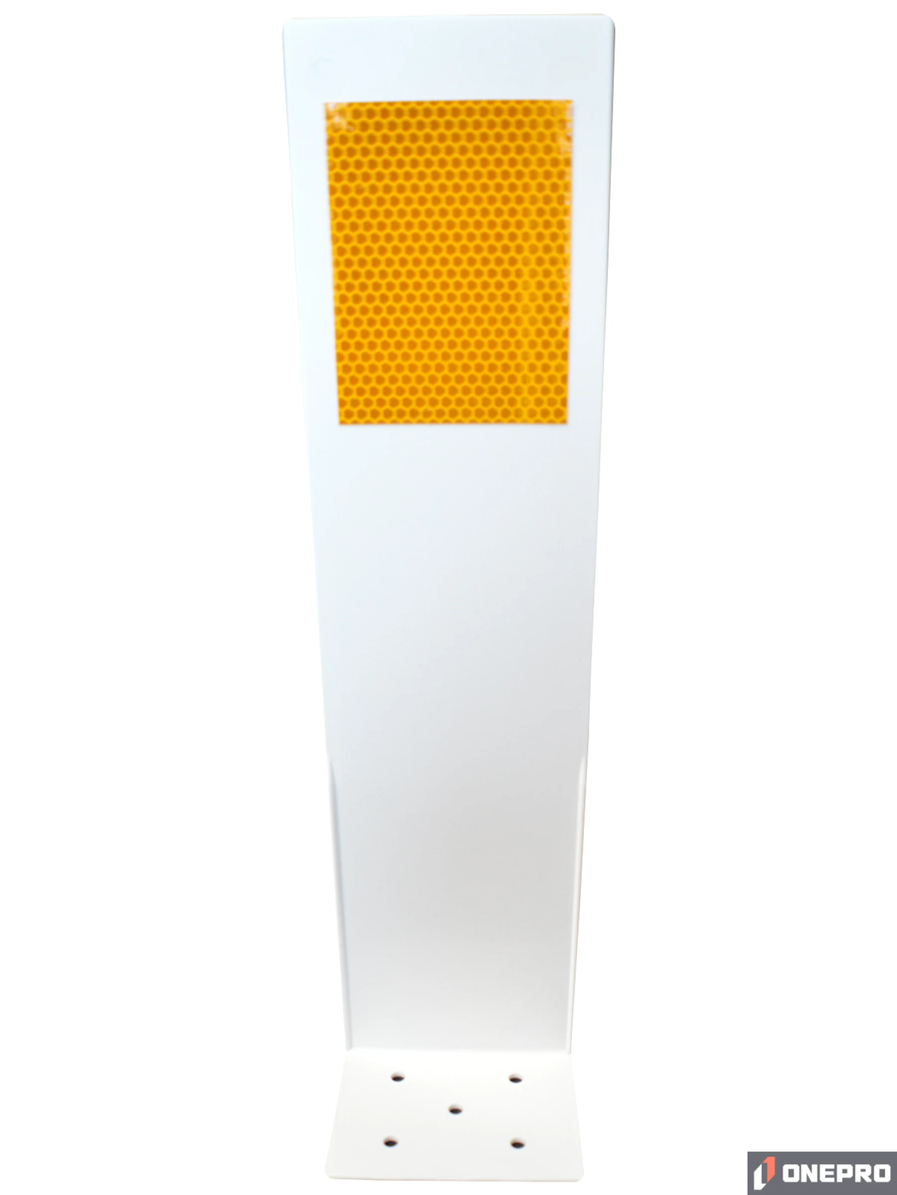 Box of 50-16\" Low Profile White Barrier Wall Reflectors Yellow Reflective Sheeting on Both (2) Sides