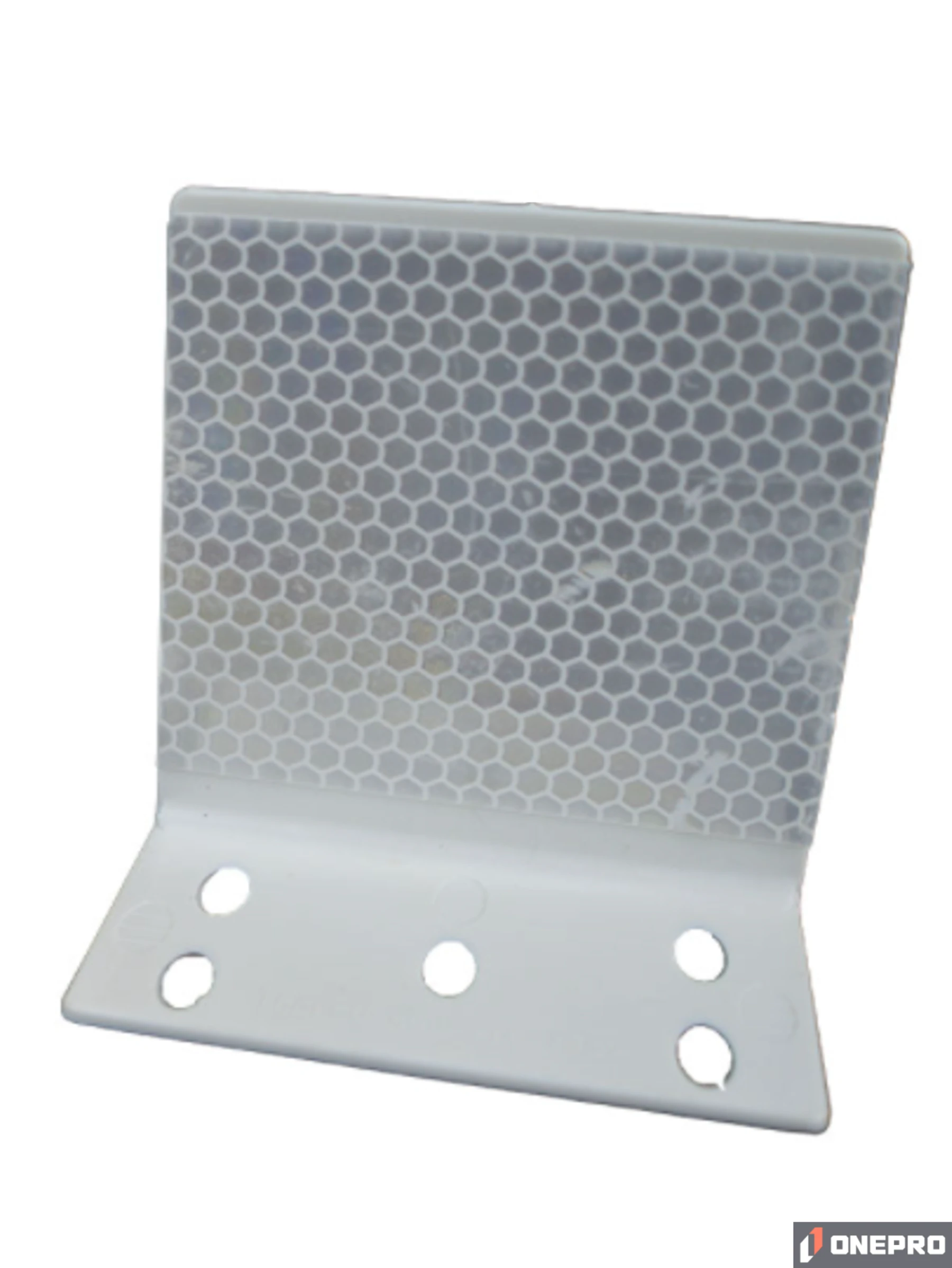 Box of 50 - 3\" White ABS Barrier Wall Reflectors White Reflective Sheeting on Both (2) Sides