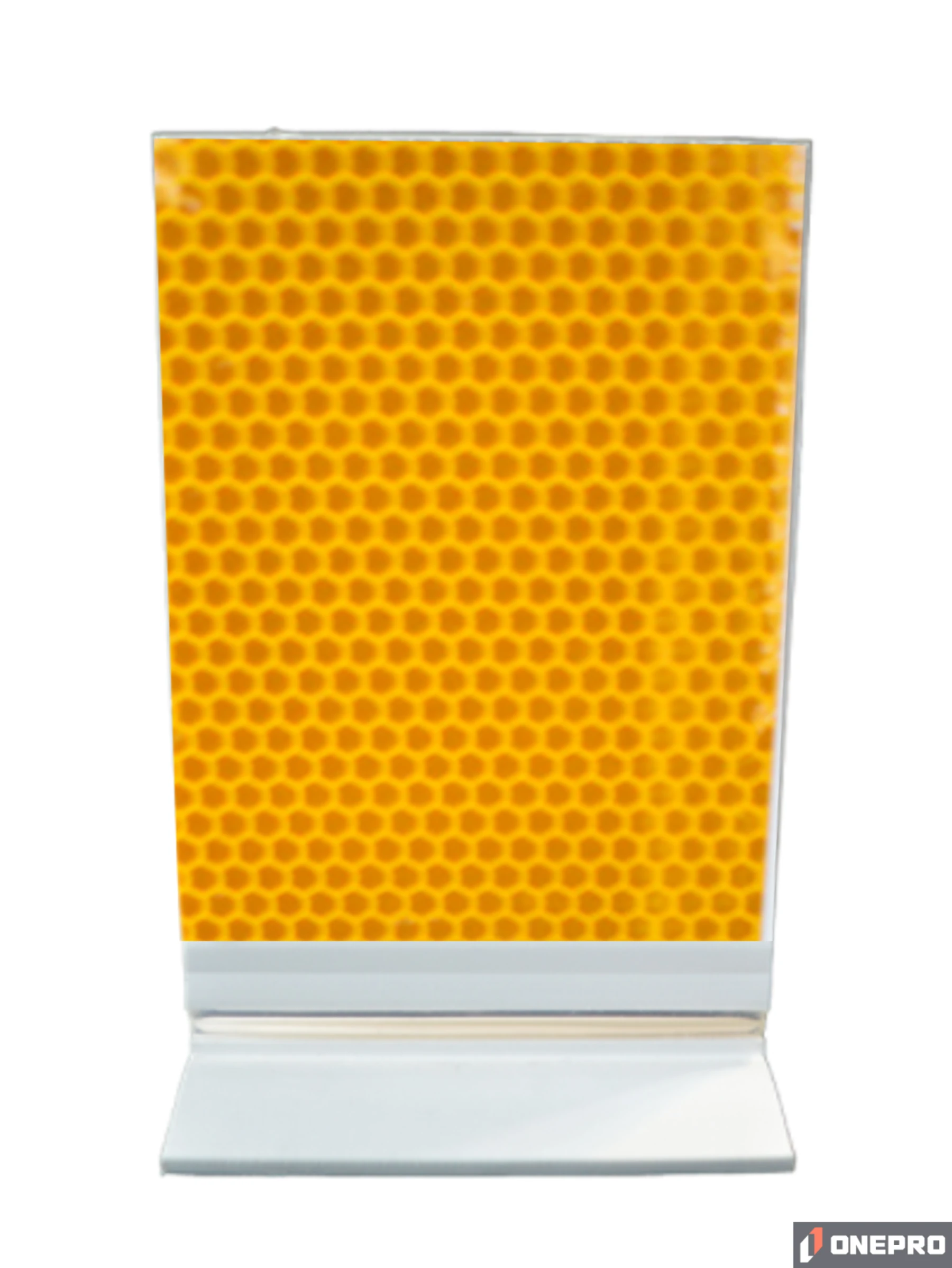 Box of 50-3\" x 4\" Flexible White Barrier Wall Reflectors Yellow Reflective Sheeting on Both (2) Side