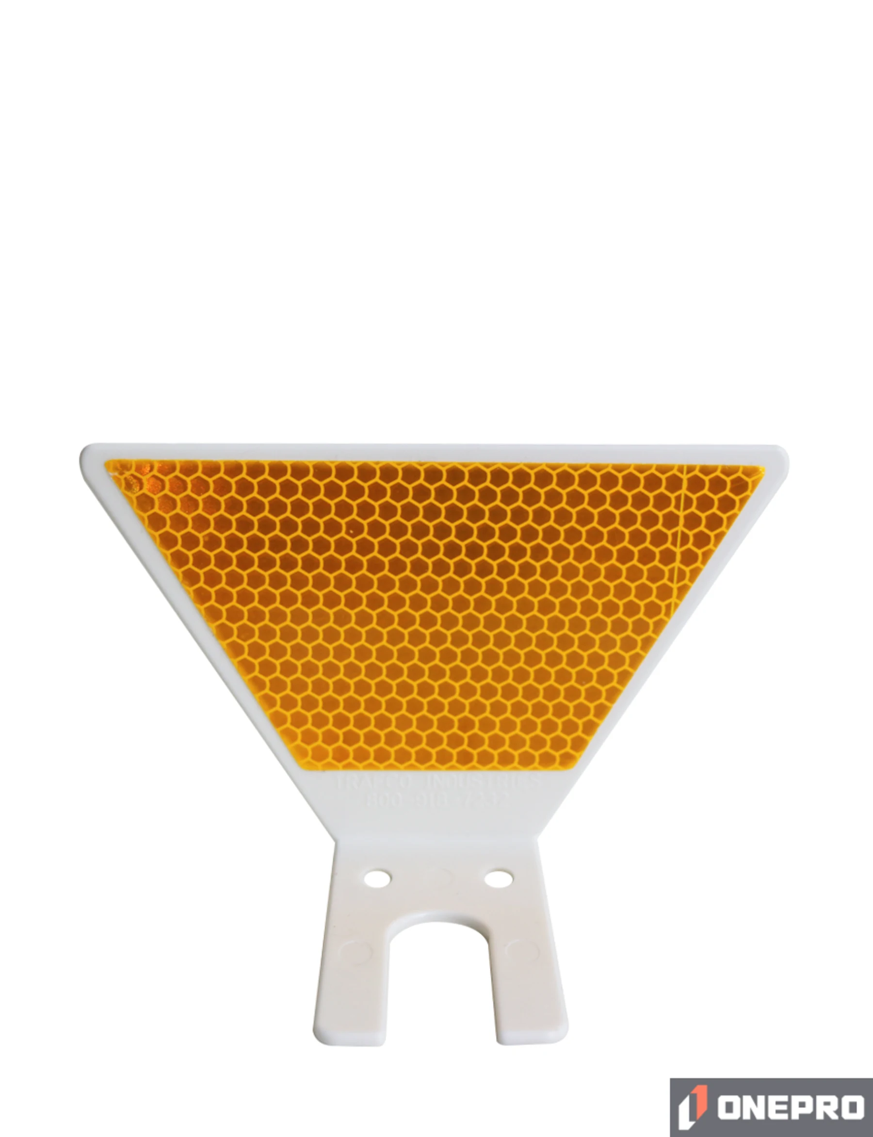 Butterfly Guardrail Reflector, Yellow with One (1) White Reflective Panel (Box of 50)