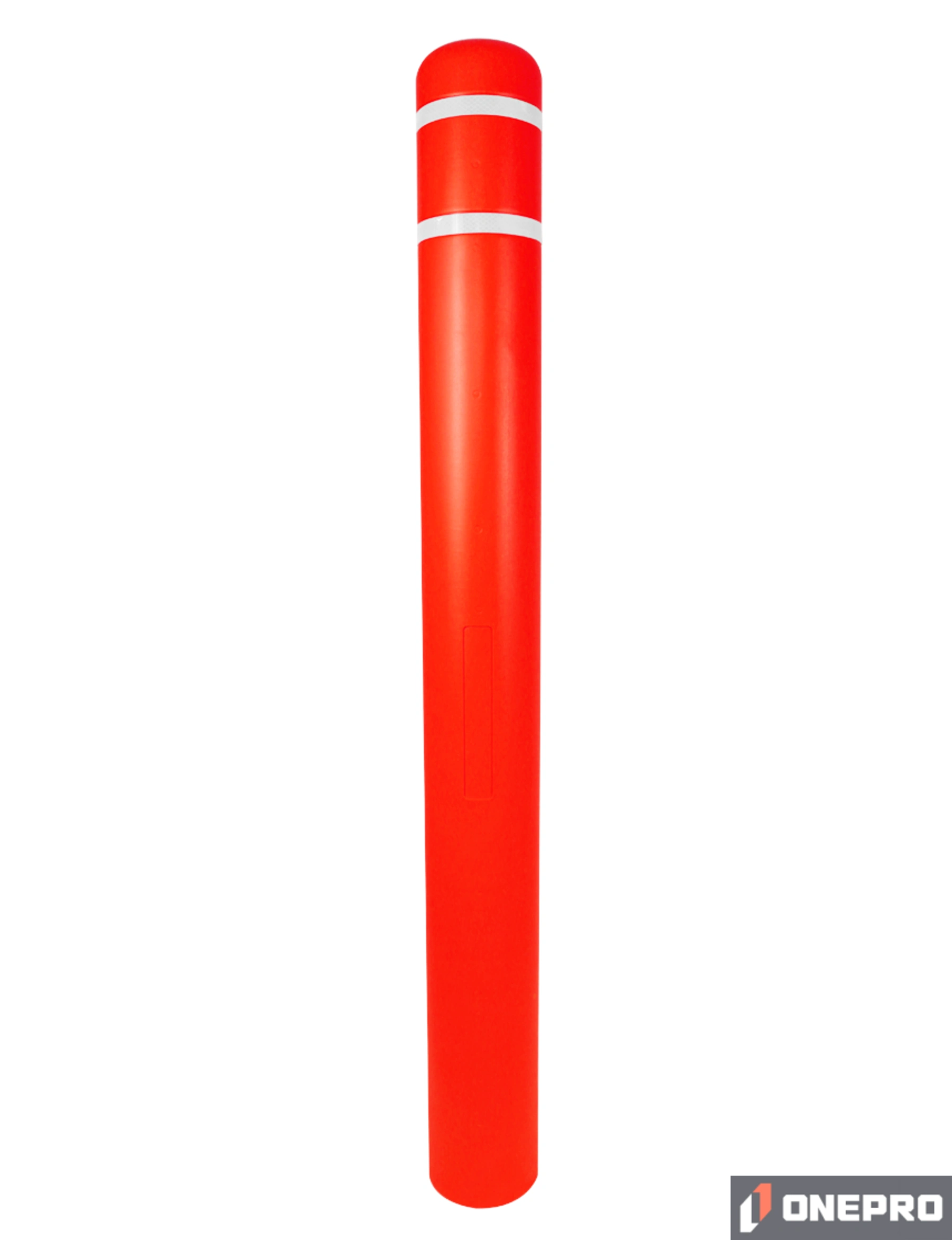 5\" x 52\" Red Bollard Cover with Two (2) White Reflective Stripes