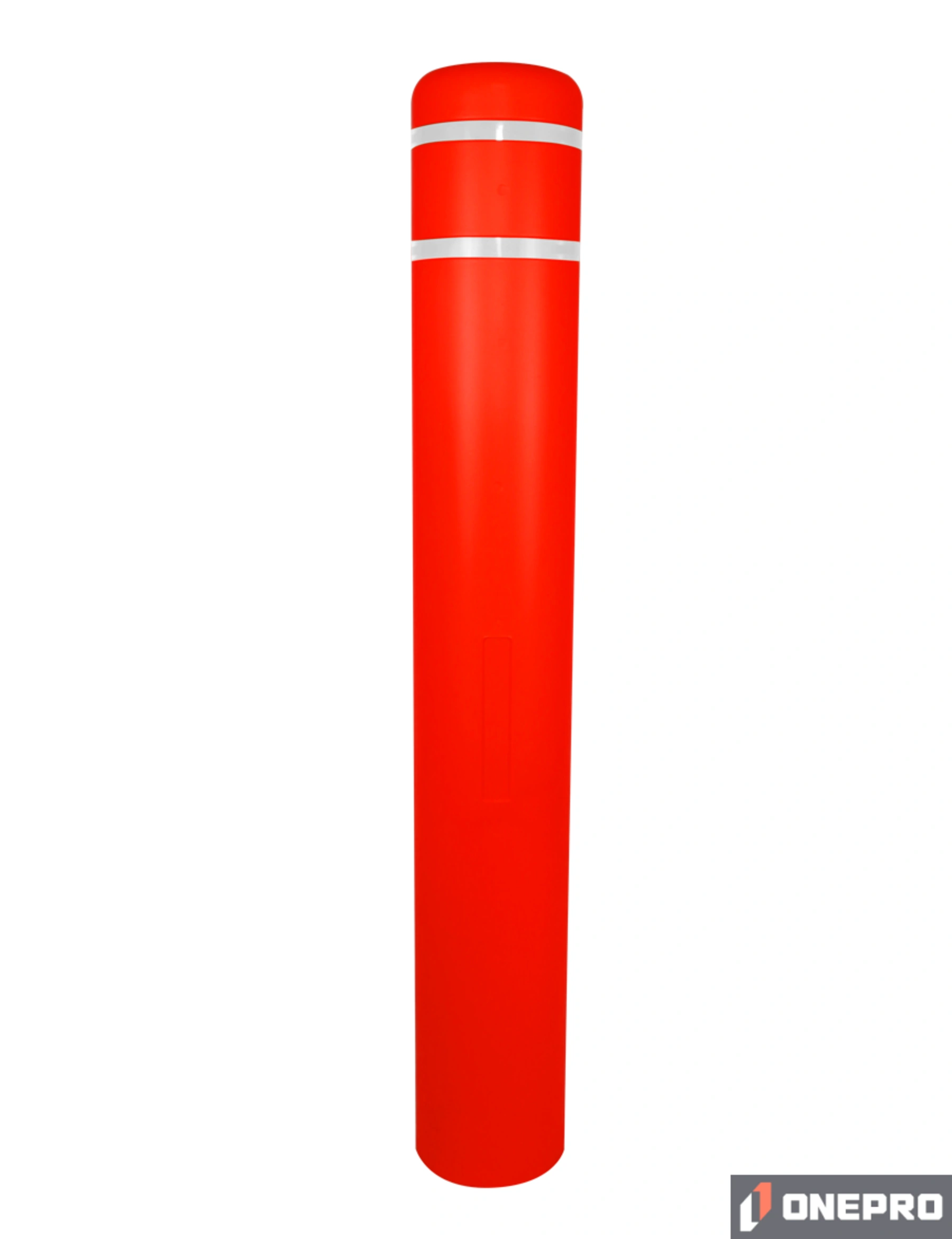 7\" x 52\" Red Bollard Cover with Two (2) White Reflective Stripes