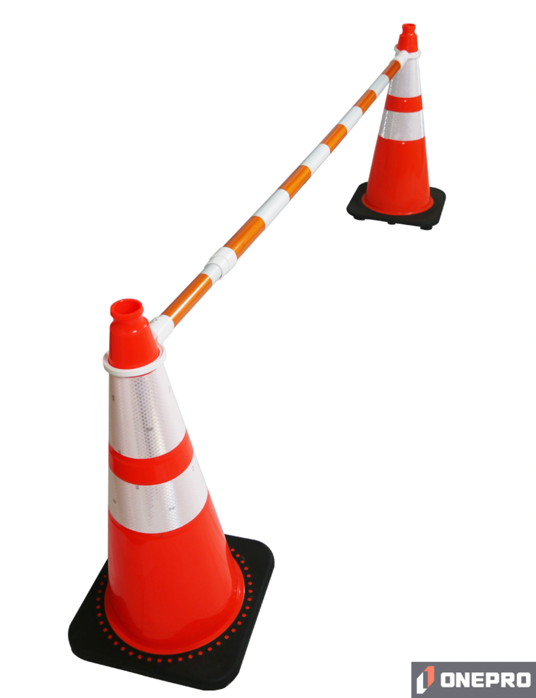 6\u0027 - 10\u0027, \u0027Economy Workzone\u0027, Orange \u0026 White Reflective Cone Bar