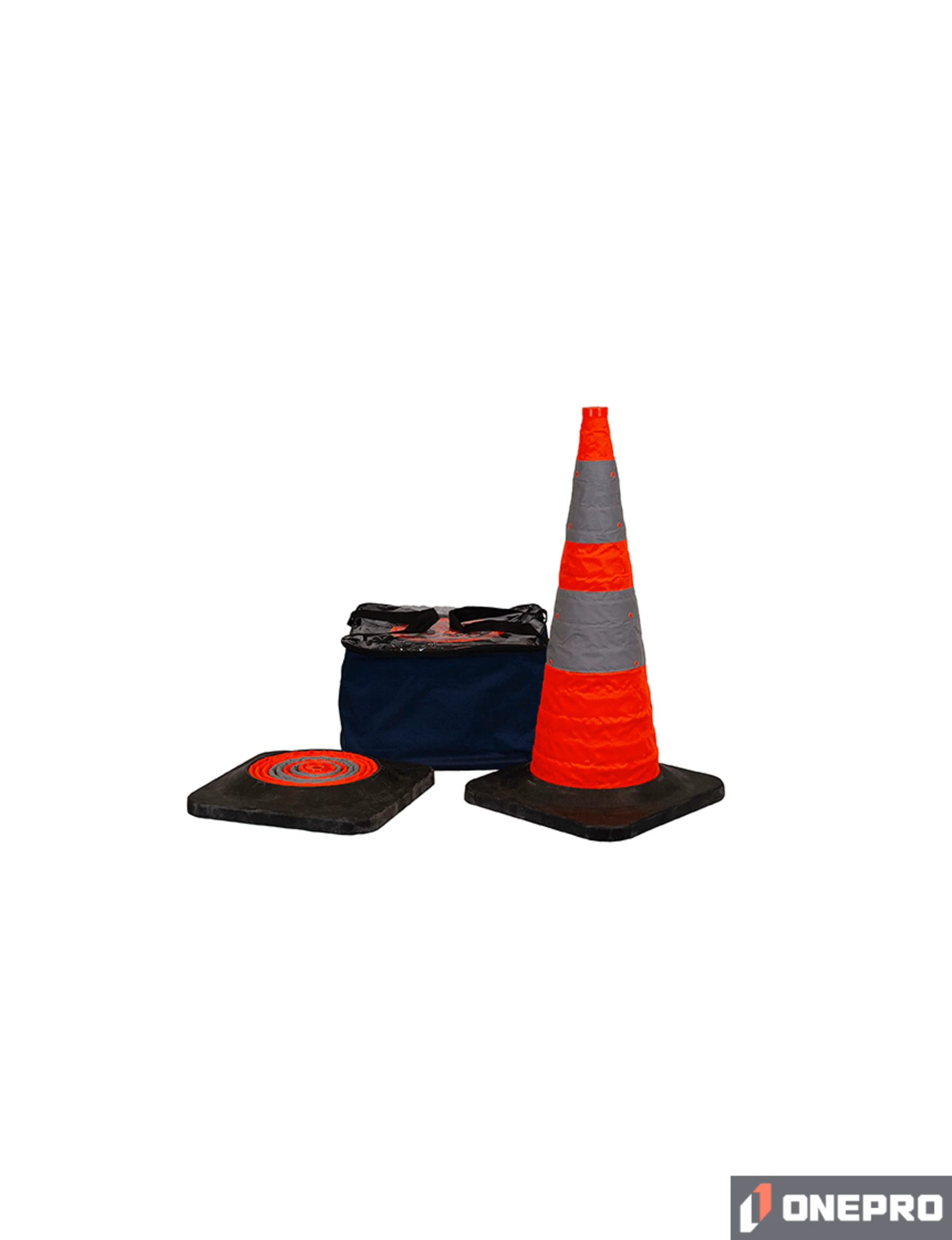 30\" Collapsible Cone Kit (5 Cones) with two (2) Reflective Collars and Heavy Duty Rubber Base