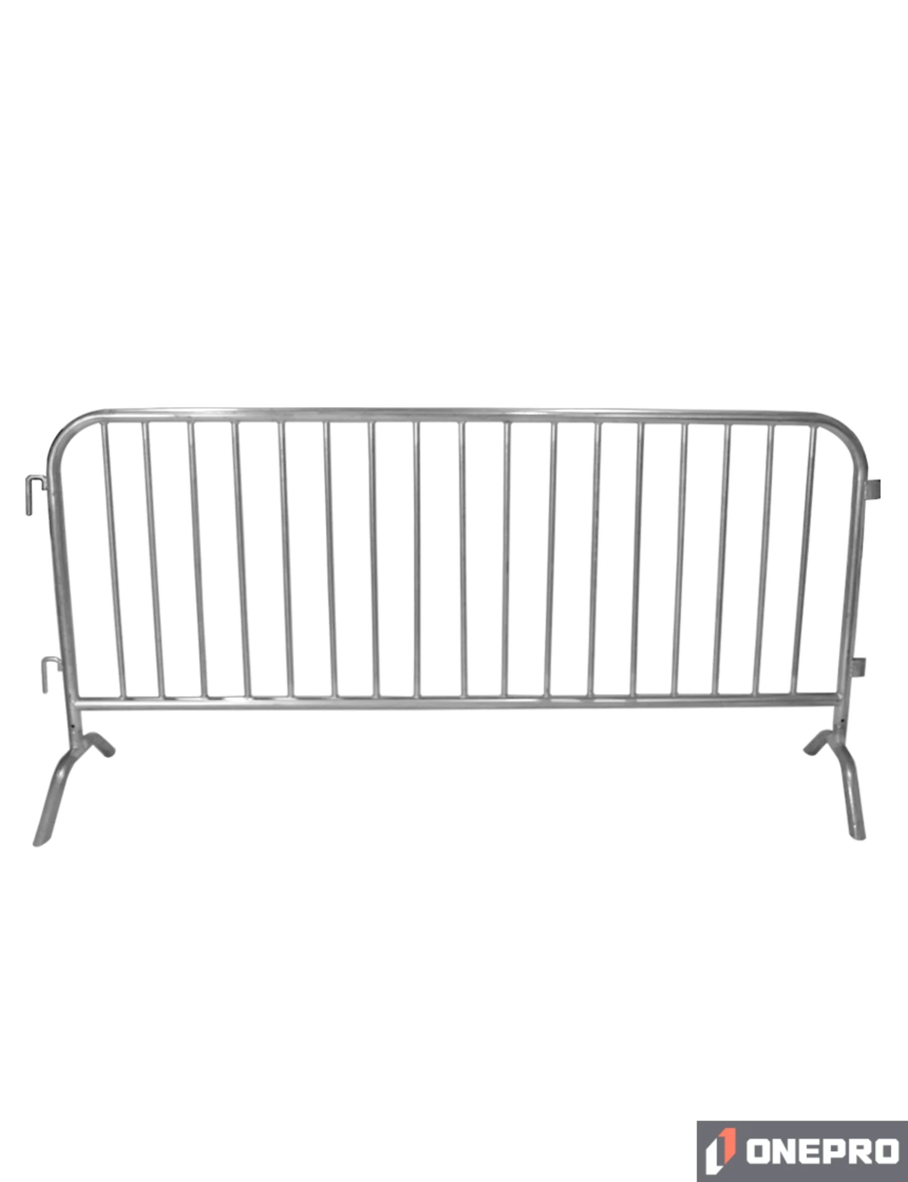 7\u0027 (84\") Long x 42\" Tall, Galvanized Steel Crowd Control Barricade with Bridge Feet