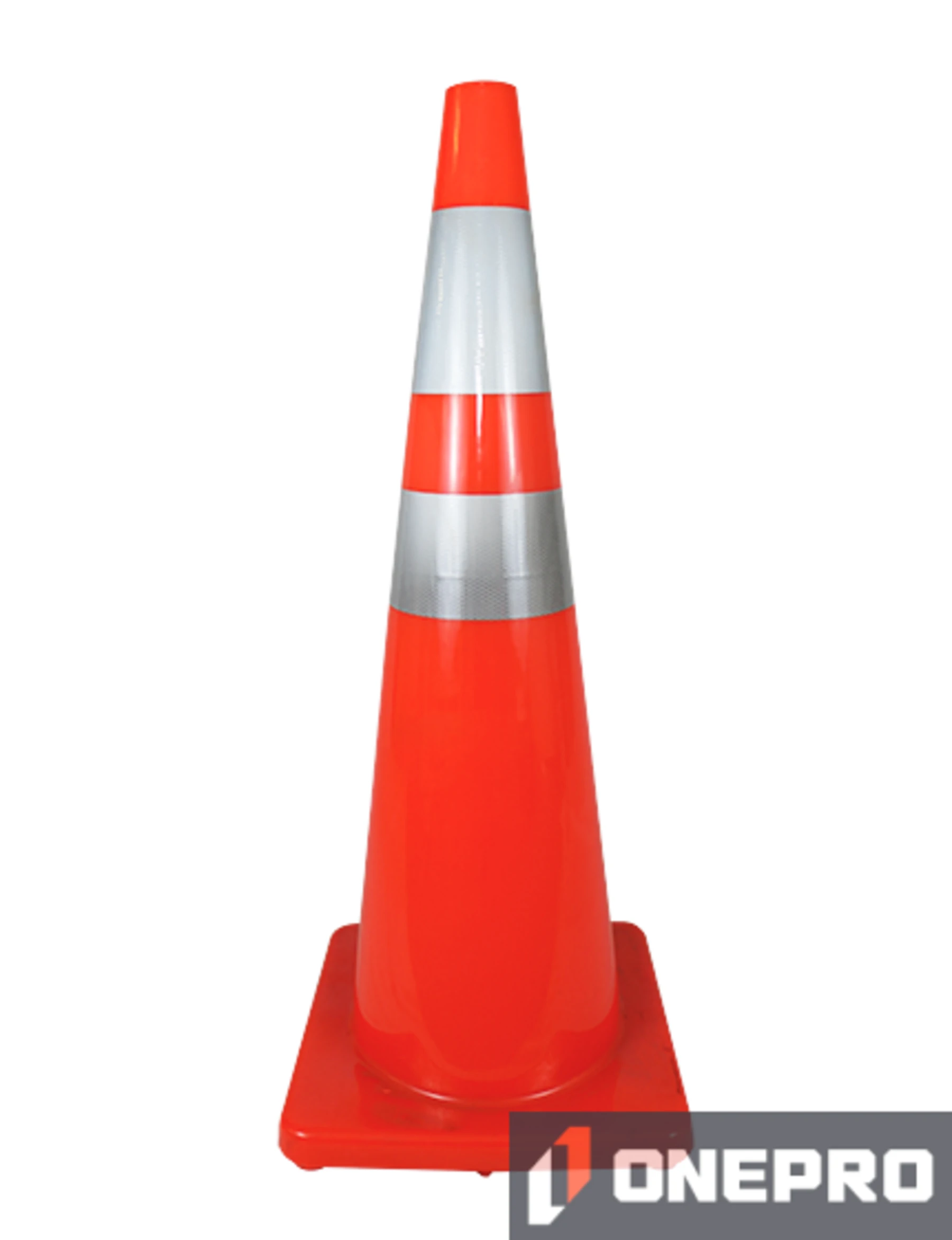 Solid Orange, 36\", 9 lb, Economy Cone w/6\" \u0026 4\" Reflective Collars